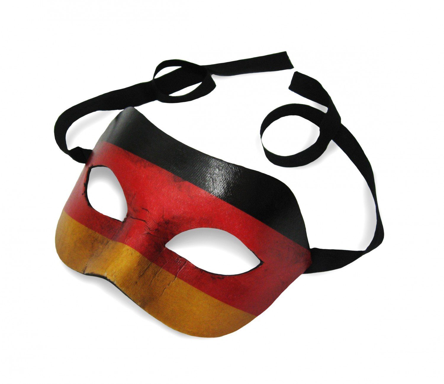 unbespielt Verkleidungsmaske Original Venezianische Maske Colombina  Deutschland Flagge Fahne Vintage Look, Hergestellt in Venedig