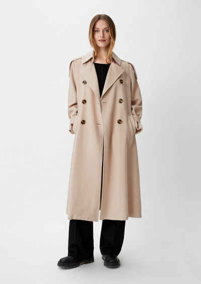 Comma Langmantel Trenchcoat aus Wolle und Viskose Riegel