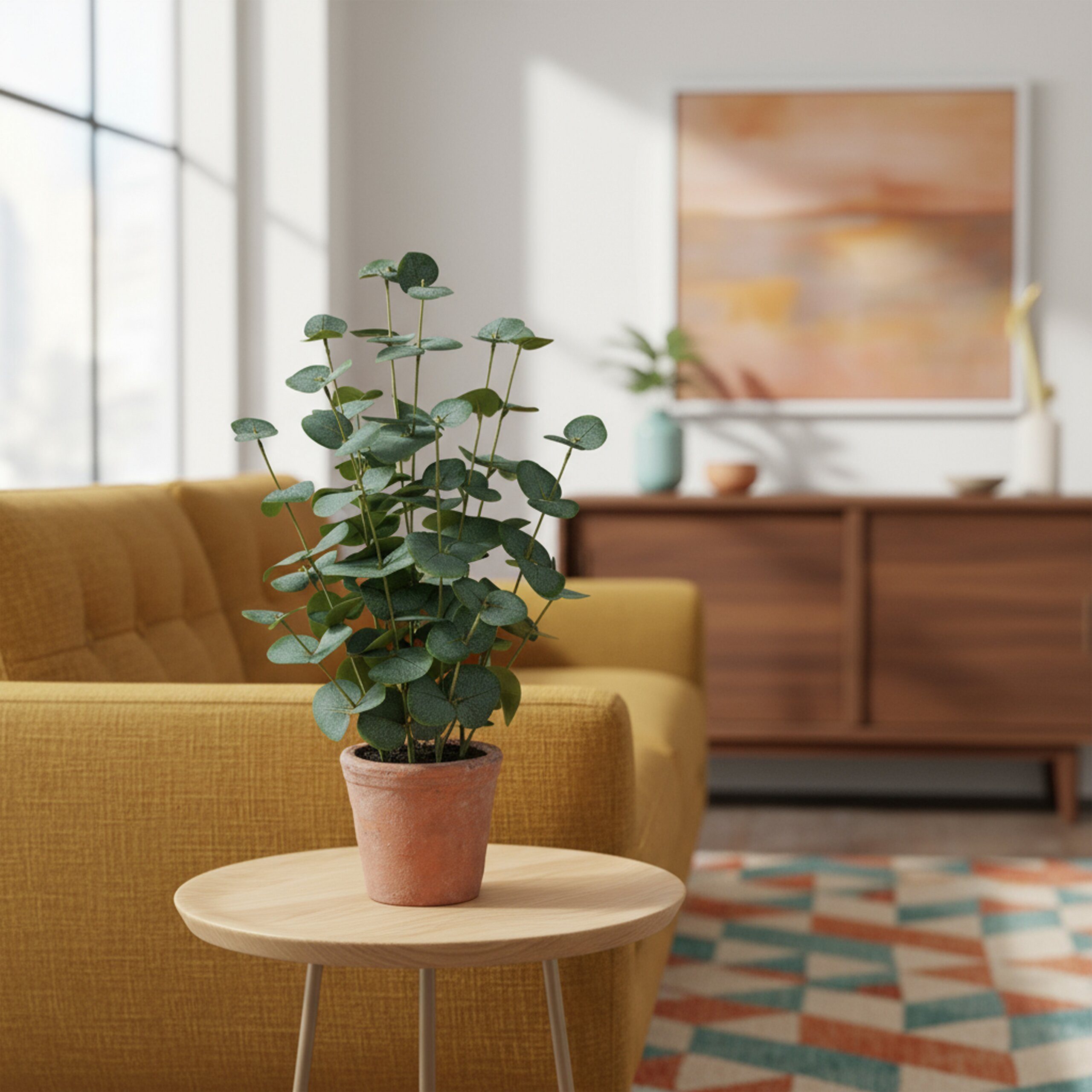 Kunstpflanze Eucalyptus Künstliche Pflanze im Topf Höhe 48.0 cm Eukalyptus, hjh OFFICE, Höhe 48.0 cm, Künstliche Deko Pflanze im Topf