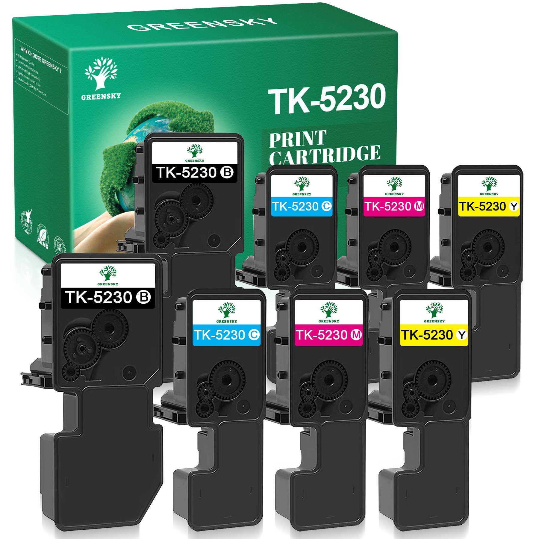 Greensky Tonerpatrone TK-5230 Toner als Ersatz für Kyocera TK5230, (TK ...