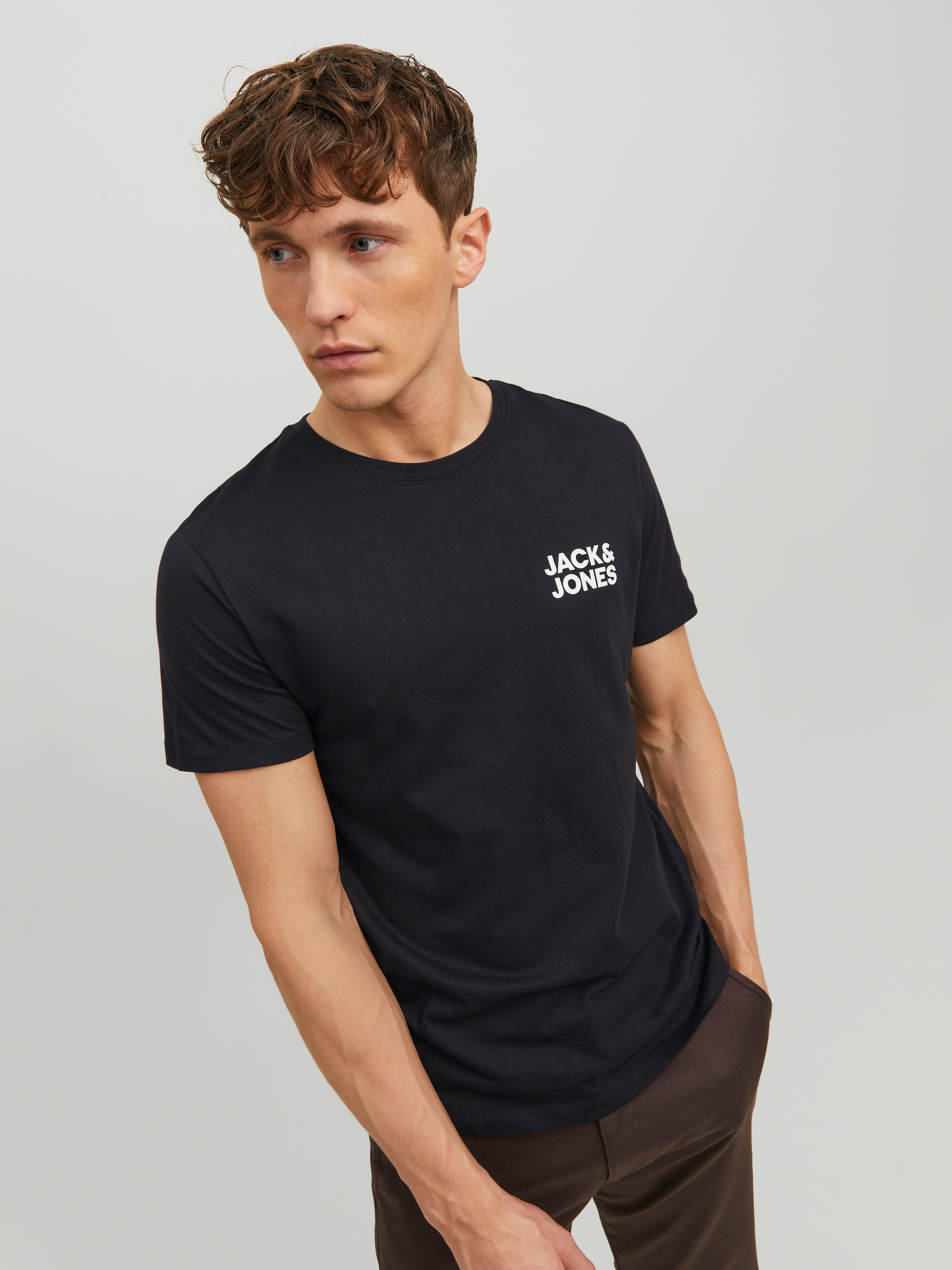 Jack & Jones T-Shirt JJECORP Herren-Tee mit figurbetonter Silhouette bedruckt, modisch, schmal, Baumwolle, Rundhals – Bild 3 von 5