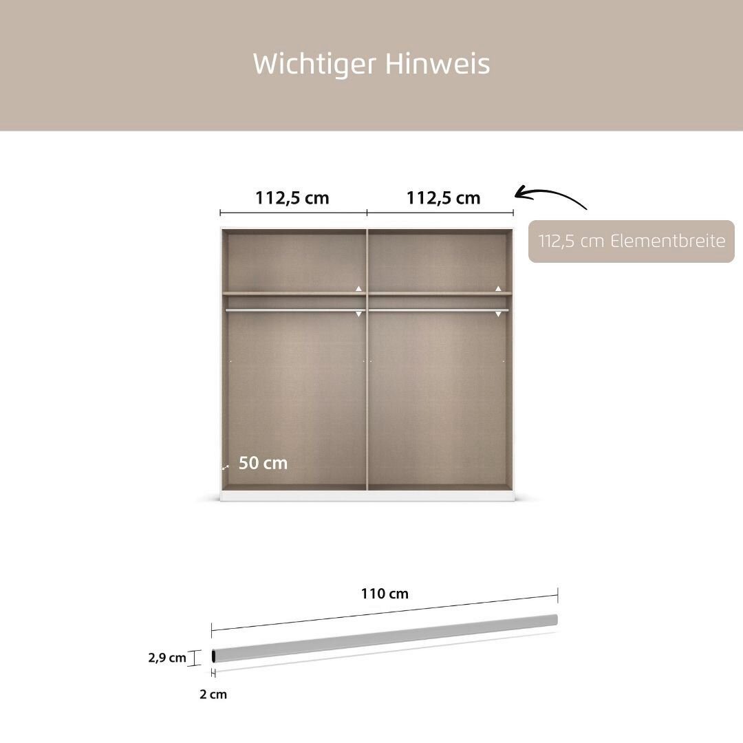 rauch Kleiderstange Zubehör für Rauch-Schränke, Breite 110 cm, für Rauch-Schränke mit Element-Breite 112,5 cm
