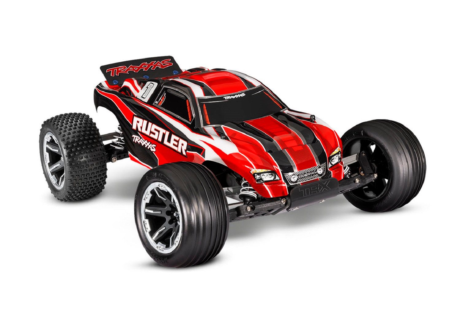 Traxxas RC-Buggy Traxxas Rustler Truck RTR rot 1:10 2WD, Akku, 4A Lader