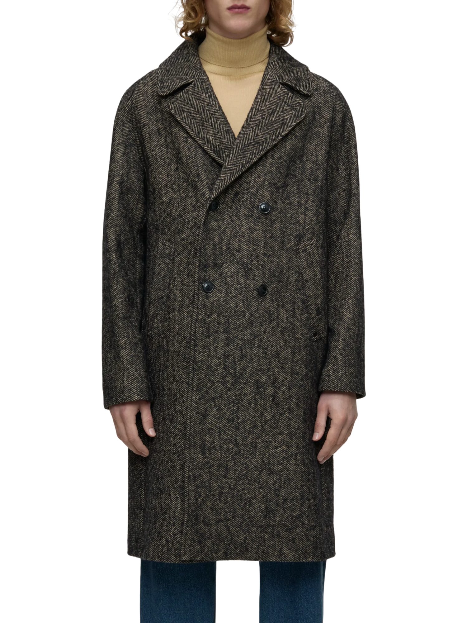 CLOSED Funktionsjacke schwarz,Outdoor,Wolle,Reverskragen,Lang,Relaxed Fit
