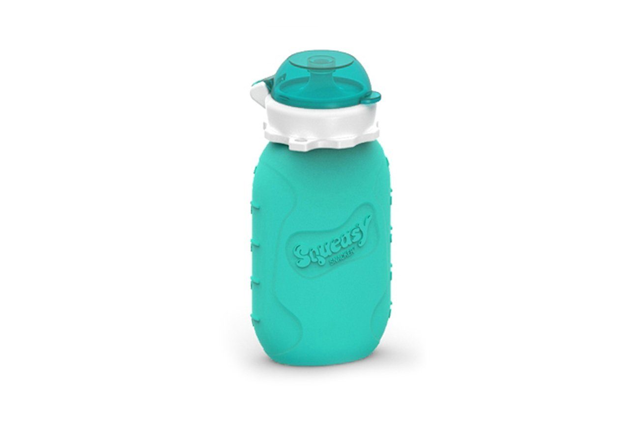 Squeasy Gear Trinkflasche Squeasy Snacker Quetschflasche, 180ml - Wiederverwendbares Quetschie, Quetschbeutel zum selbst befüllen Aqua