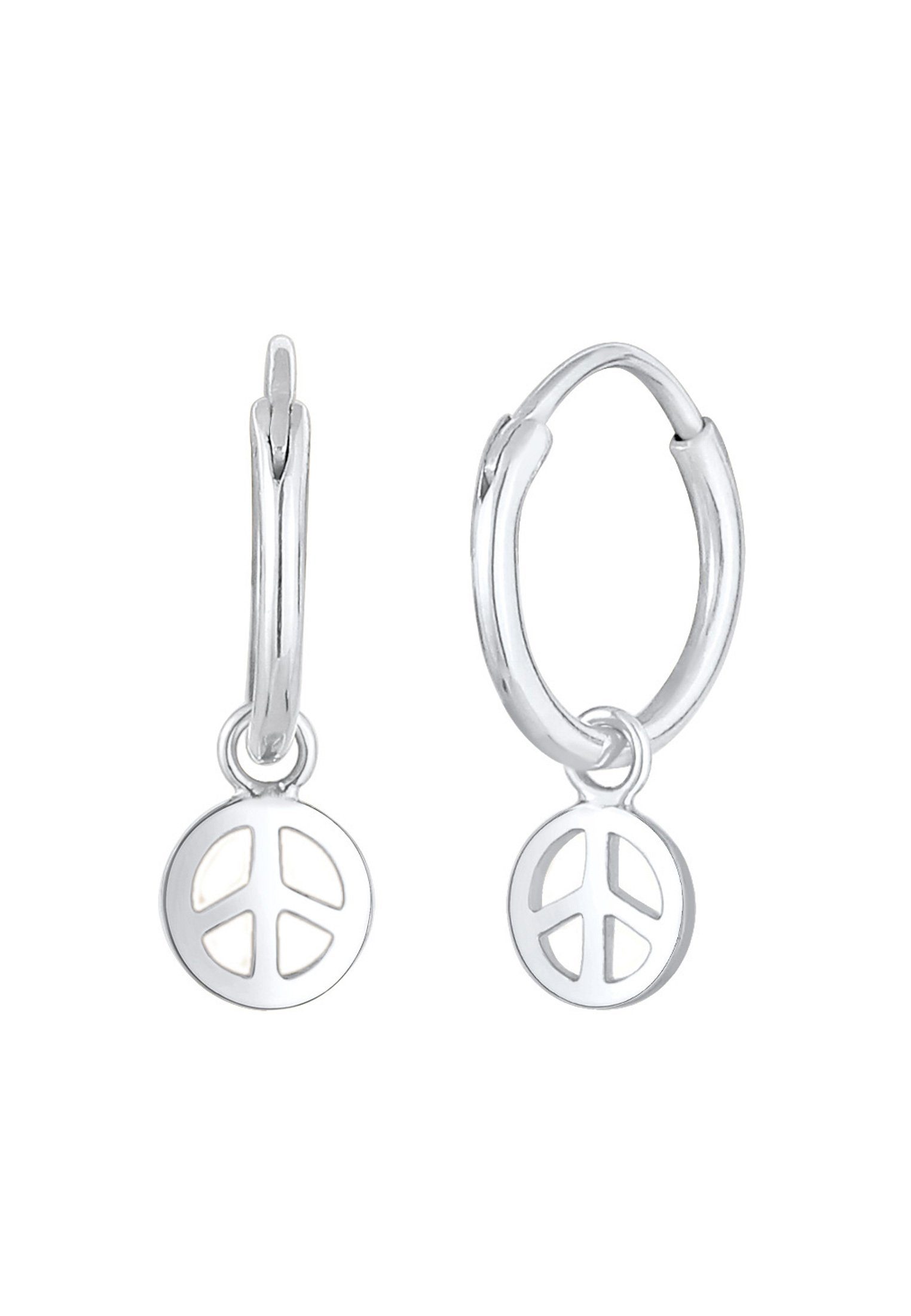 Ohrringe Damen Elli Creolen im Creolen 925 für Silber, Creolen Symbol Boho-Style Boho Paar Peace