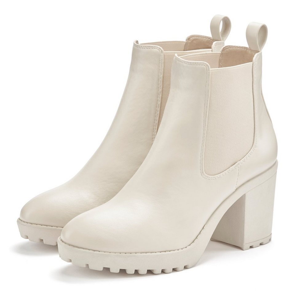 Name Block Mit Vivance Chelseaboots mit Blockabsatz & Stretch-Einsatz, High-Heel ...