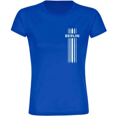 multifanshop T-Shirt Damen Berlin blau - Streifen - Frauen