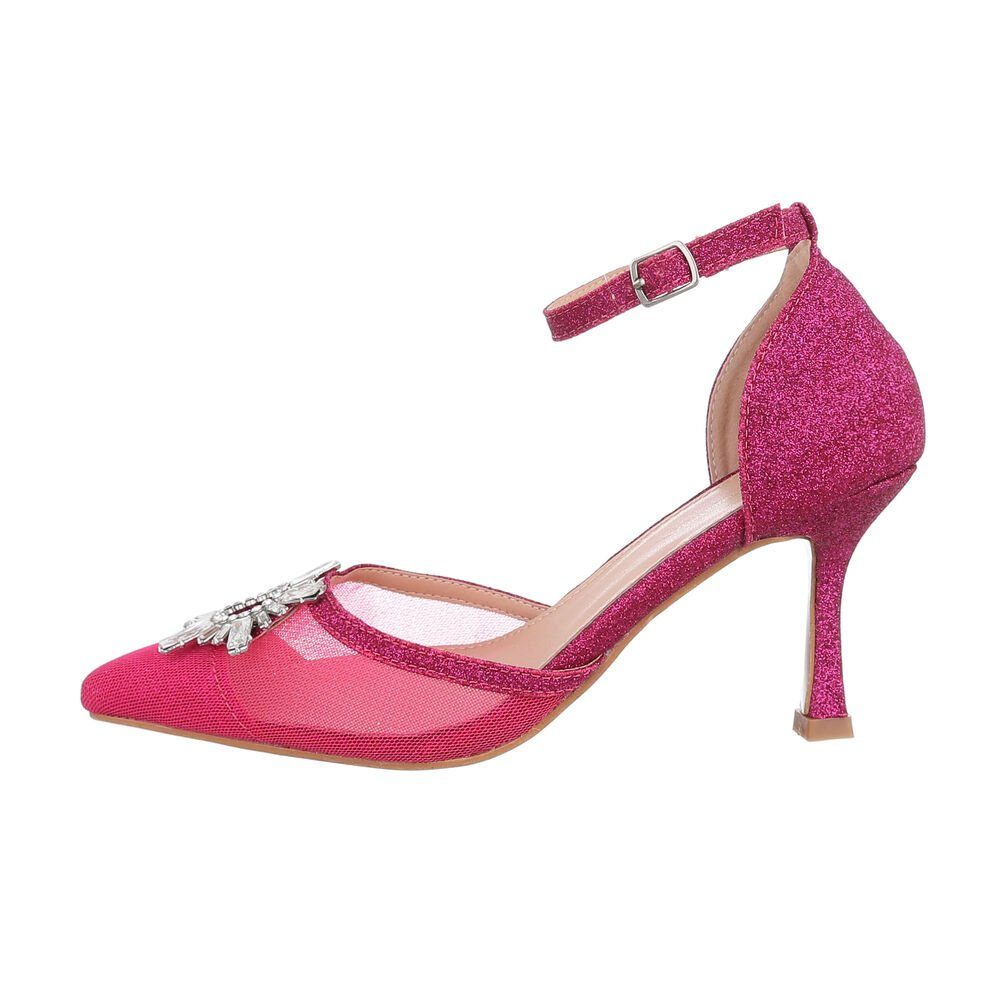 in Pumps Damen High Pink Abendschuhe Pfennig-/Stilettoabsatz Ital-Design Clubwear & Schnürpumps Party Heel