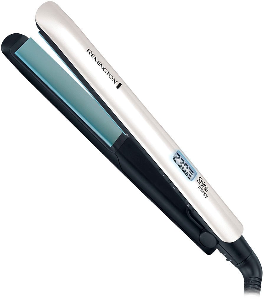 Remington Выпрямитель для волос S8500 Shine Therapy Keramik-Beschichtung, Shine-Therapy Technologie, breite Stylingplatten, LCD Display