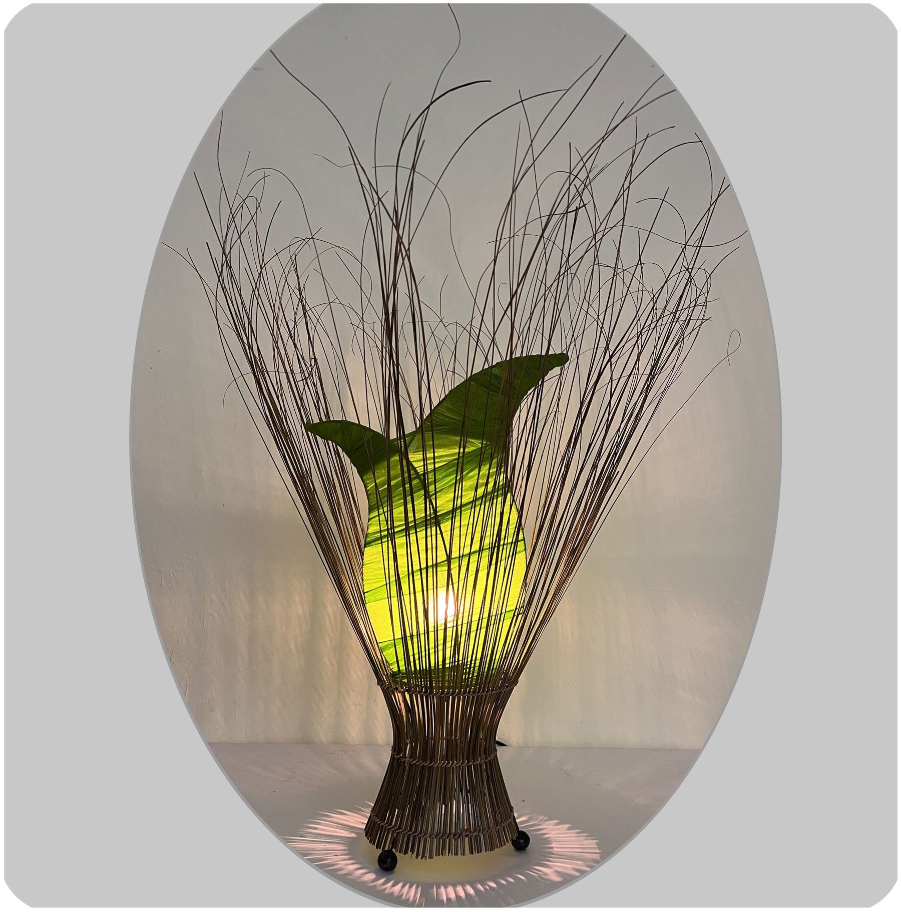 Leuchtmittel, Grün Warmweiß, Dekolicht, Tulpe Stehlampe cm, 60 Bali-Design SIMANDRA ohne