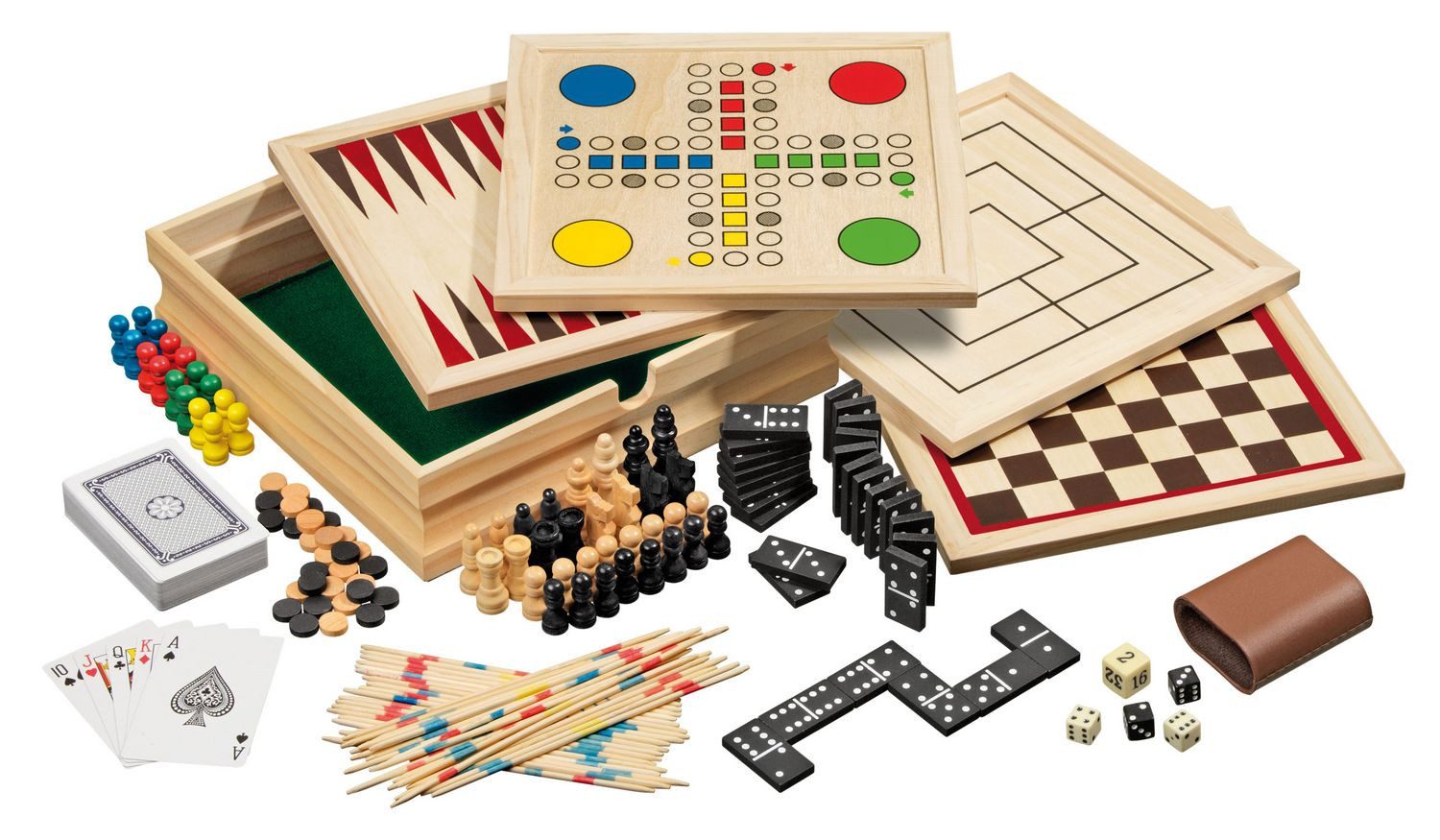 Philos Spielesammlung Philos 3099 - Spielesammlung 10, klein, Spieleklassiker mit Zubehör, H