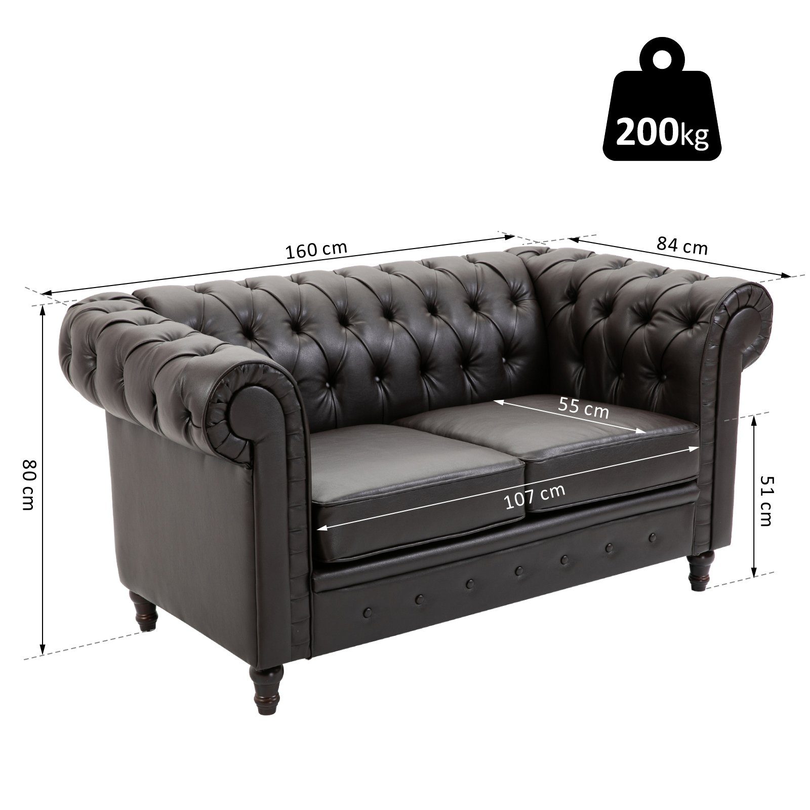 HOMCOM 2-Sitzer -Sofa