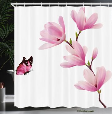 Abakuhaus Duschvorhang Moderner Digitaldruck mit 12 Haken auf Stoff Wasser Resistent Breite 175 cm, Höhe 180 cm, Natur Ast Baumblüte Blumen