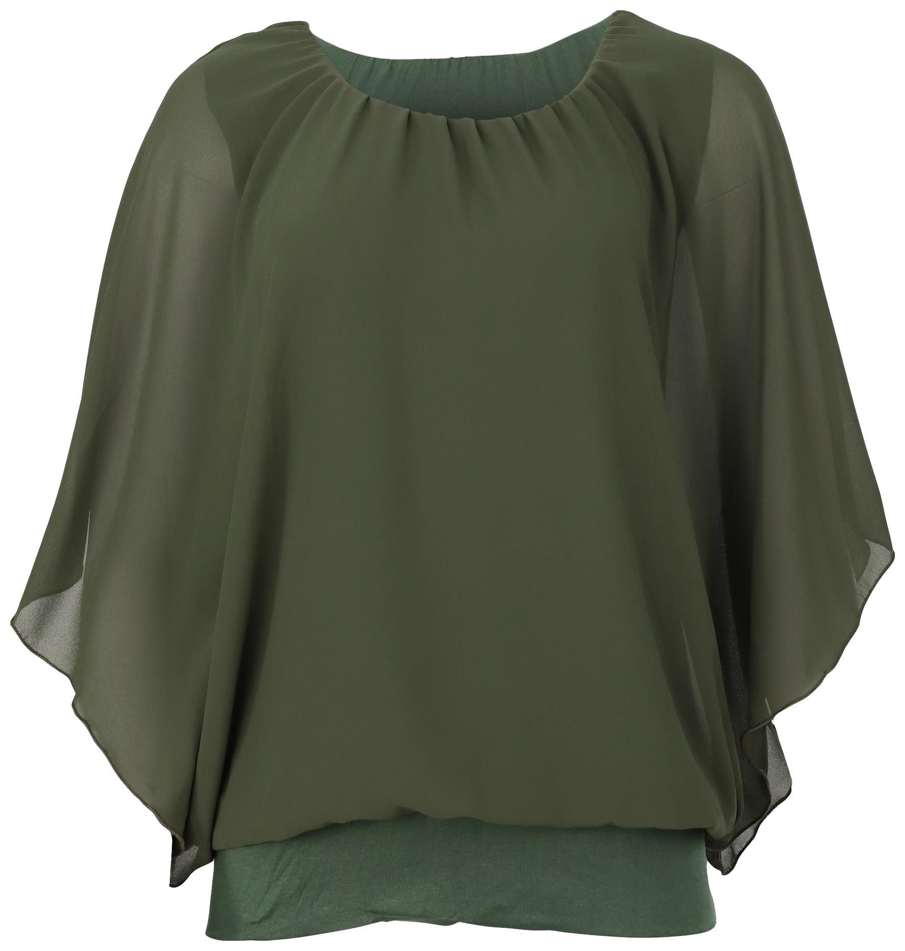 malito more than fashion Chiffonbluse malito Damen Bluse im Fledermaus Look günstig online kaufen
