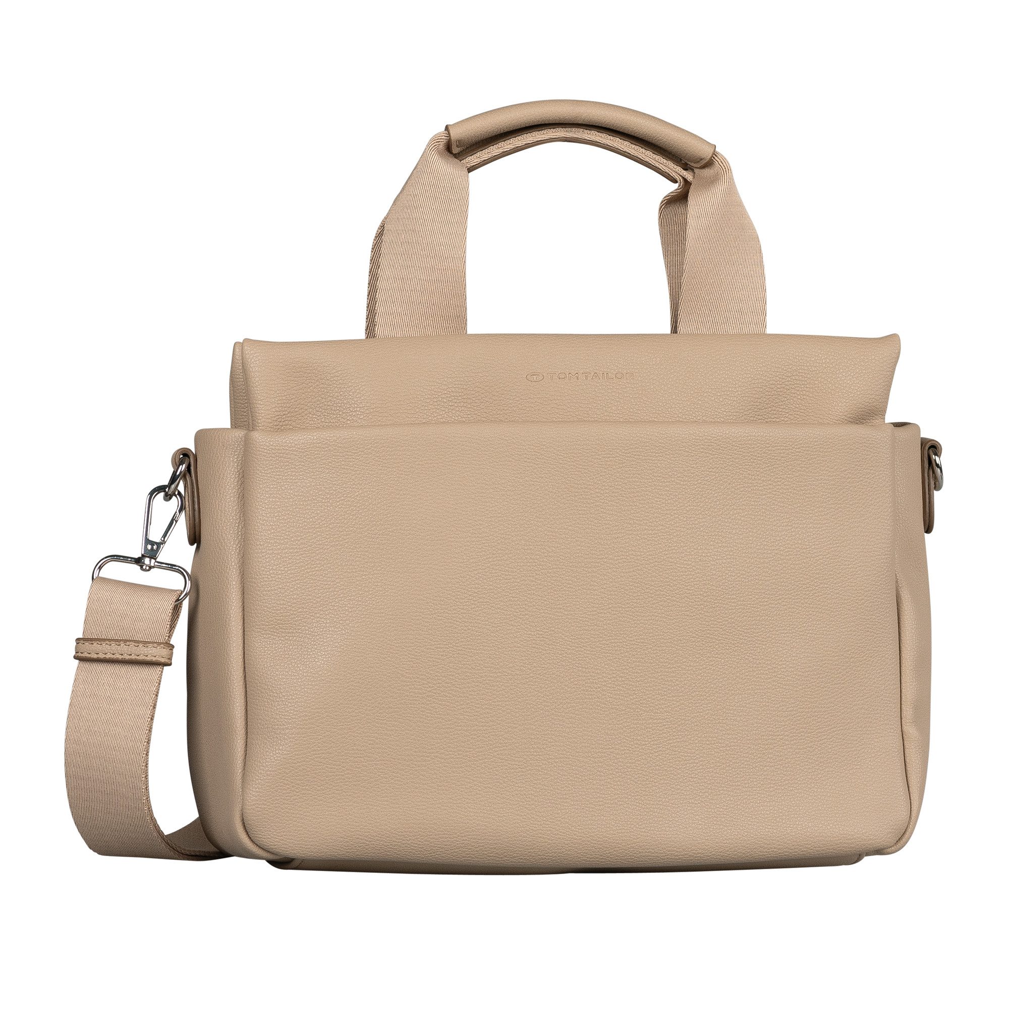 TOM TAILOR Shopper Rella, aus fein genarbtem Material mit farblich passendem Gewebeband