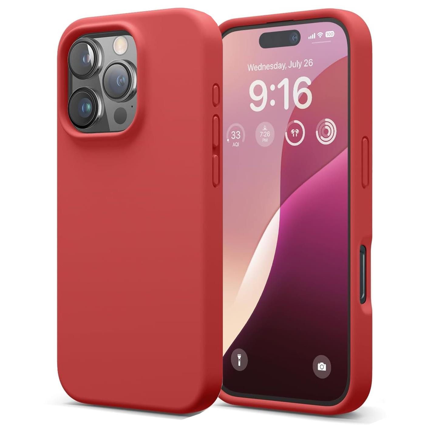 CoolGadget Handyhülle Silikon Case für das Apple iPhone 16 Pro Max Slim TPU Cover 6,9 Zoll, Weiche Schutz Hülle mit Innen Fleece aus Stoff Handy Tasche