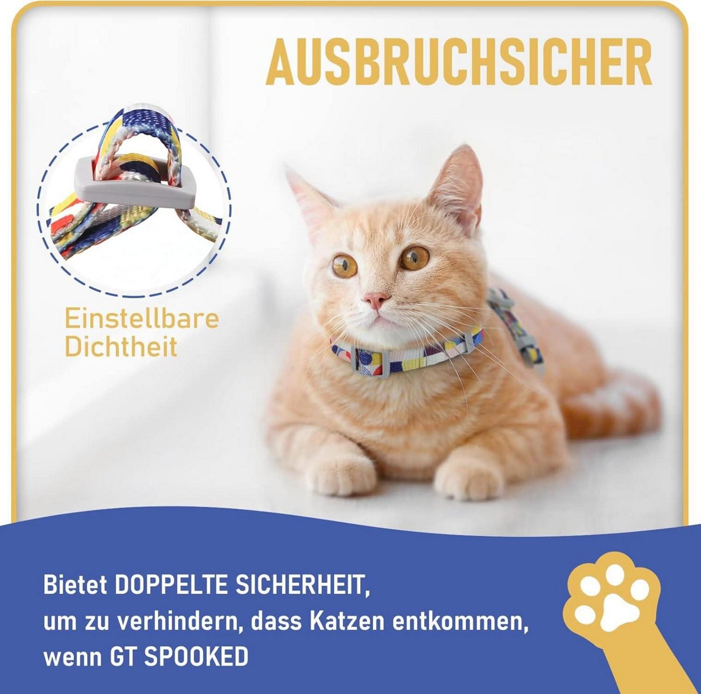 Thumbnail - Supet Katzen-Halsband Ausbruchsicheres Katzengeschirr mit Leine und verstellbaren Schnallen