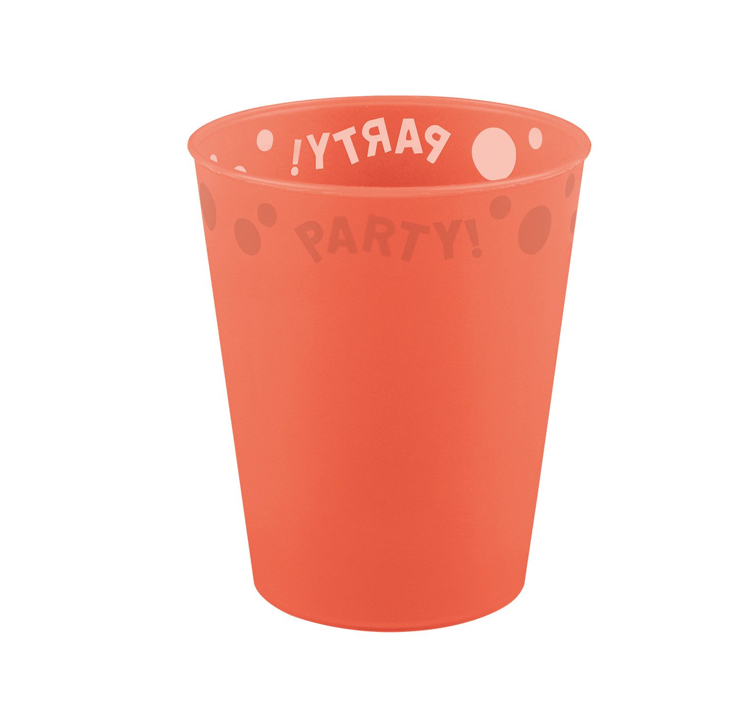 Procos Geschirr-Set Mehrweg Becher 250 ml, 1 Stück Orange fluoreszier, Kunststoff
