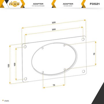 RICOO F0521 Halterungszubehör, (bis 42 Zoll, Monitor Halterung VESA Adapter Erweiterung von 75 x 75 auf 200 x 100)