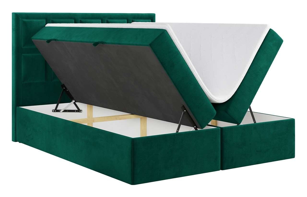 MKS MÖBEL Boxspringbett PREMIUM 5, Kopfteil Schlafzimmer, für mit Doppelbett Bettkasten mit Polsterbett