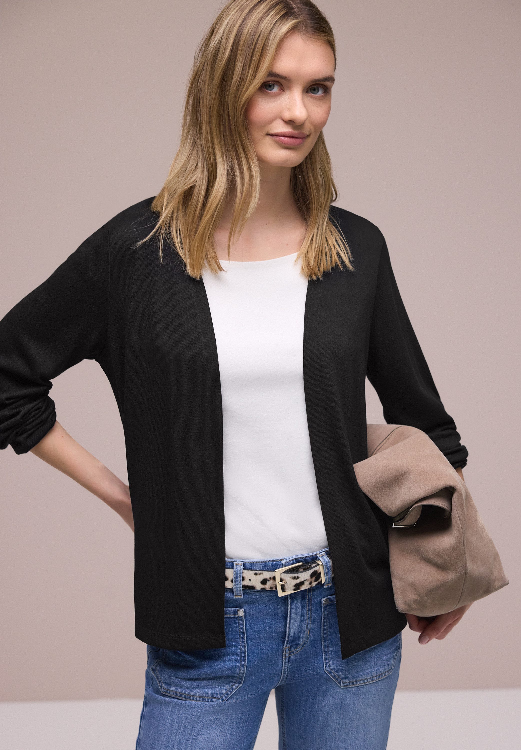 STREET ONE Cardigan bestehend aus einem Materialmix