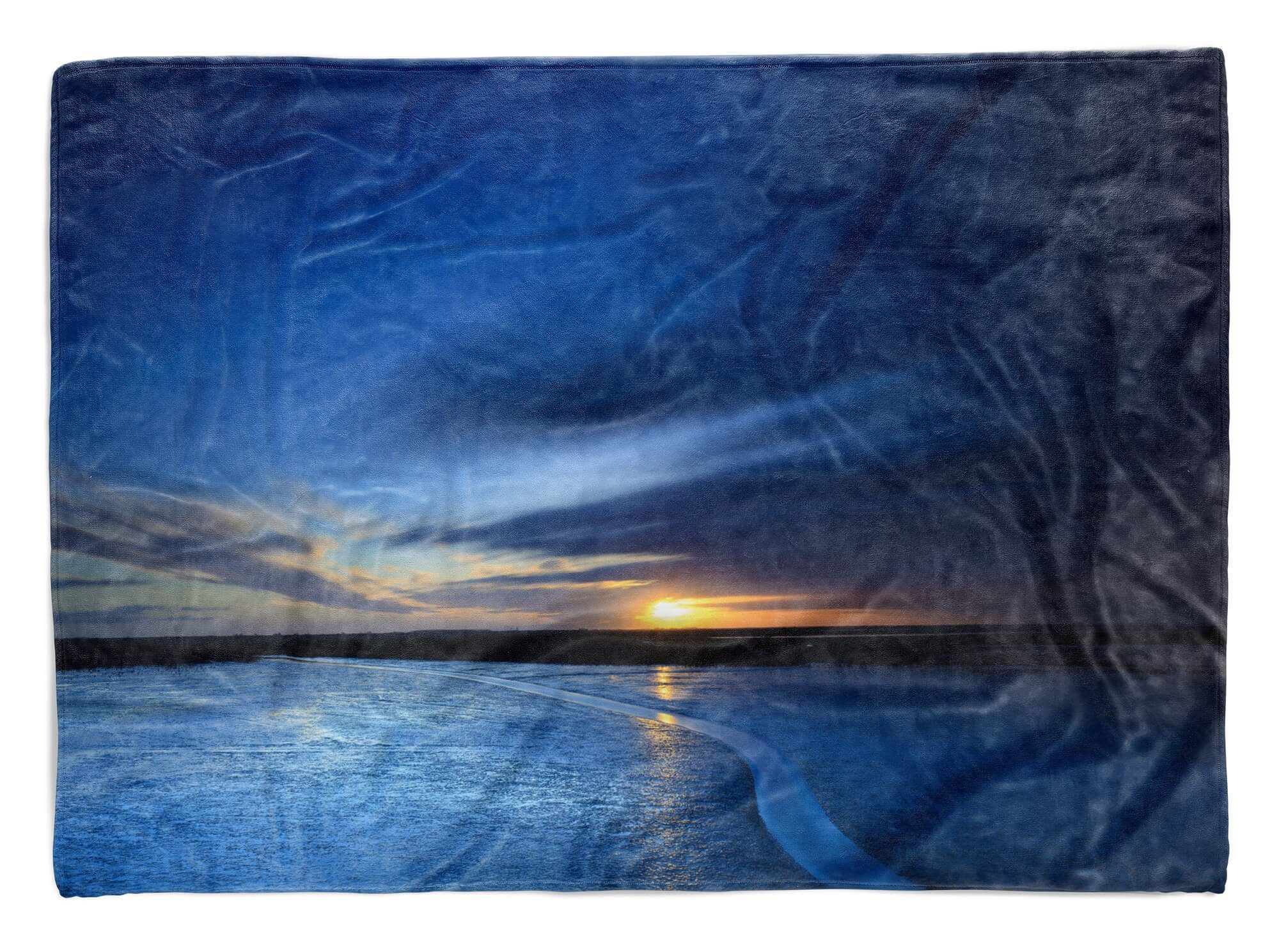 Sinus Handtuch Saunatuch Sonnenuntergang Fotomotiv Baumwolle-Polyester-Mix mit Kuscheldecke Art (1-St), Ho, Strandhandtuch Handtuch Handtücher