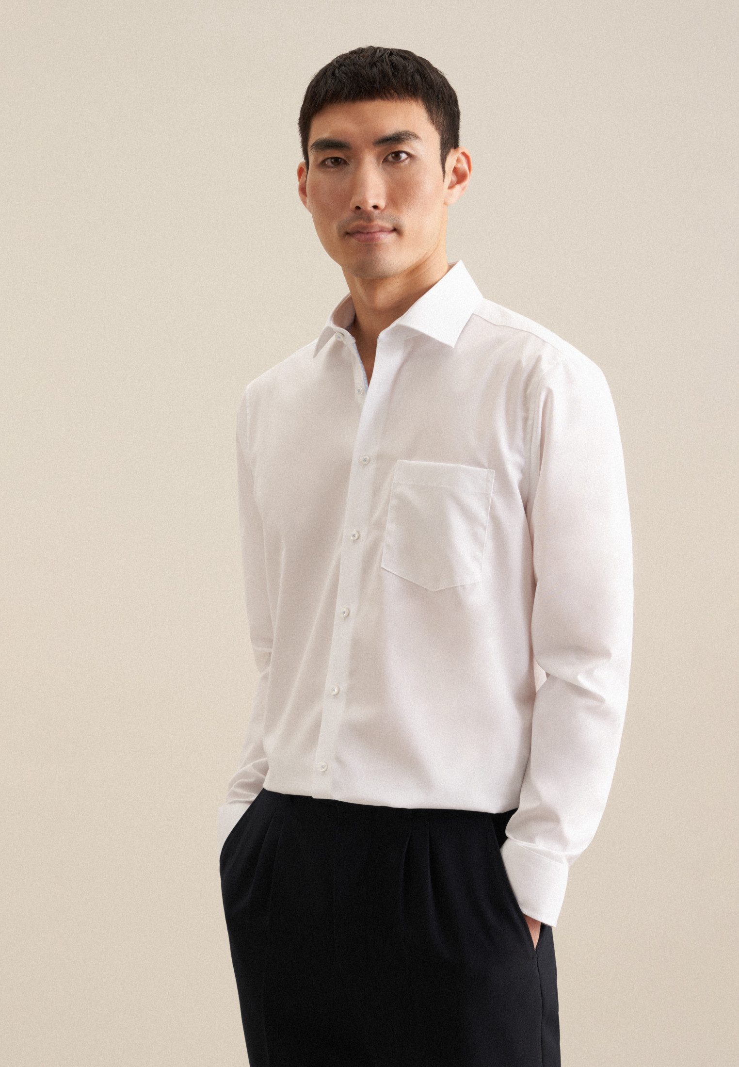 seidensticker Businesshemd Regular Regular 1/1 Kentkragen Uni