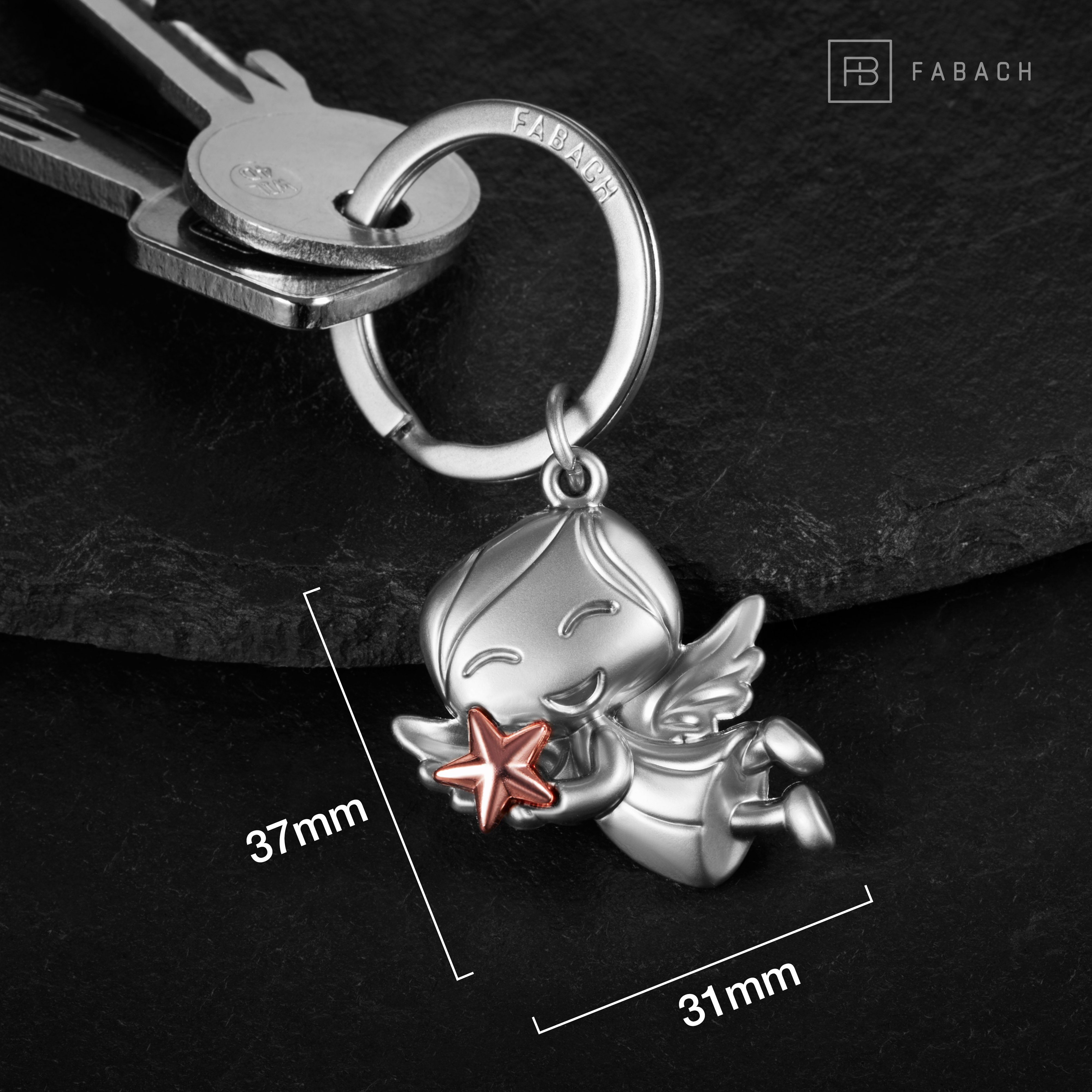 FABACH Schlüsselanhänger Schutzengel "Lucky" - Engel Glücksbringer - Glücksengel mit Stern