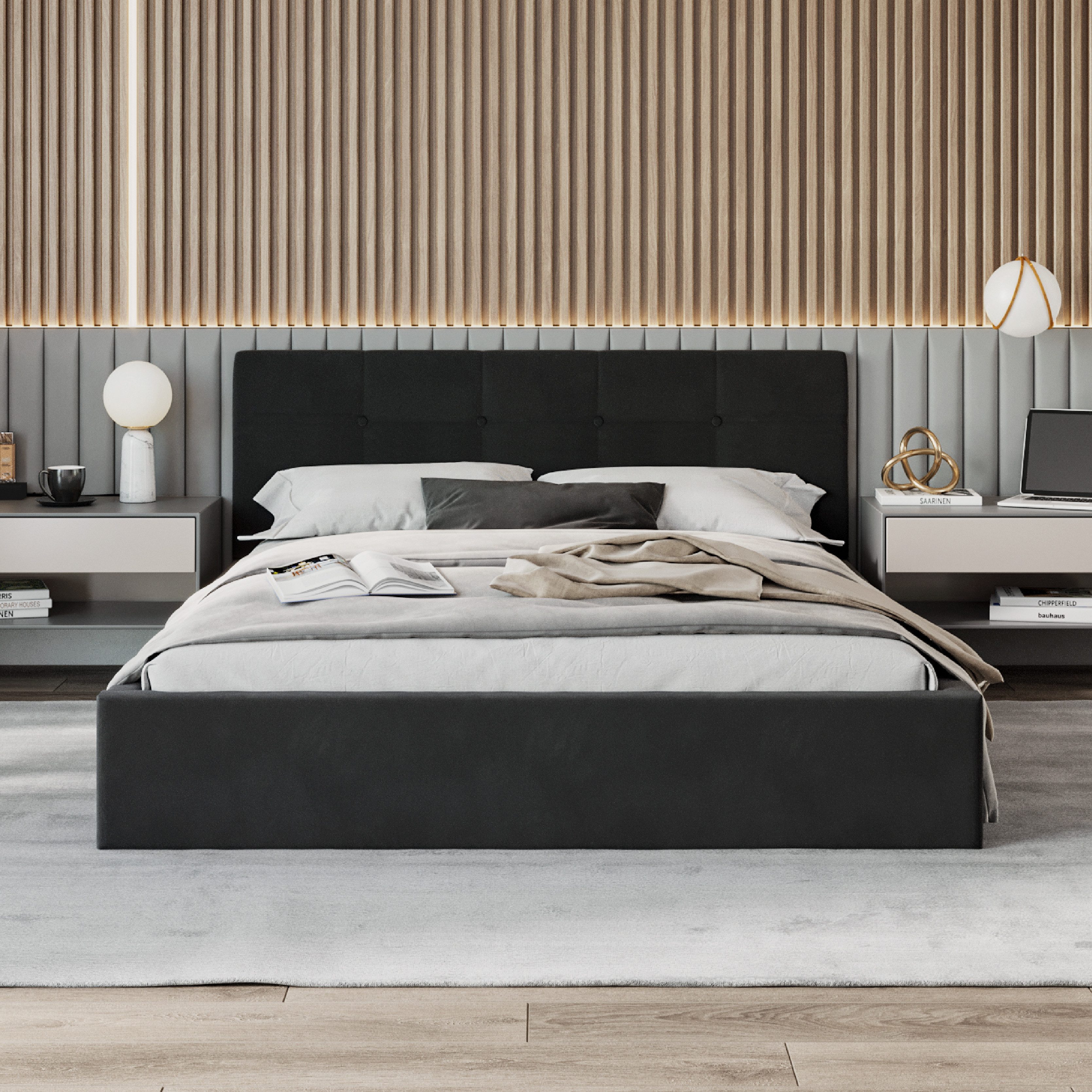 FDM Polsterbett VEGAS Bettkasten MADE IN EU - mit hochwertigem Velours Bezu günstig online kaufen