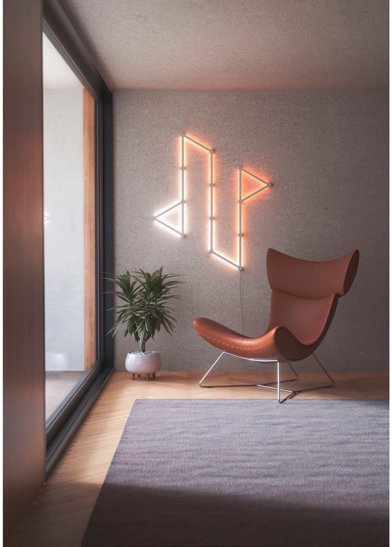 nanoleaf LED Lichtleiste Lines, Dimmfunktion, LED fest integriert, Farbwechsler, Starter Kit - 15 PK, Modulares Stecksystem, Smarte Technologie