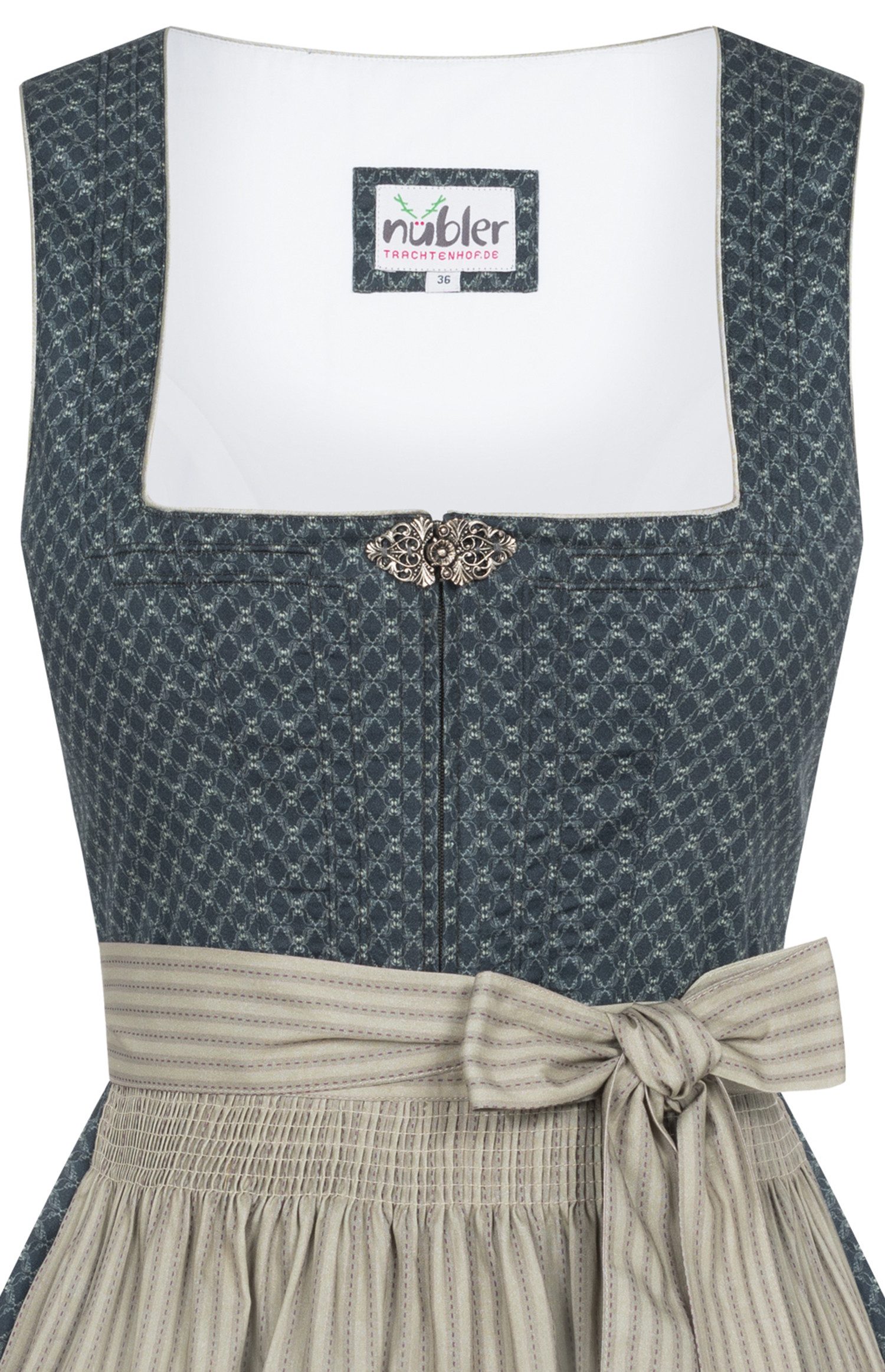 Nübler Dirndl Midi Dirndl Emily in Jägergrün von Nübler - Rocklänge 70 cm