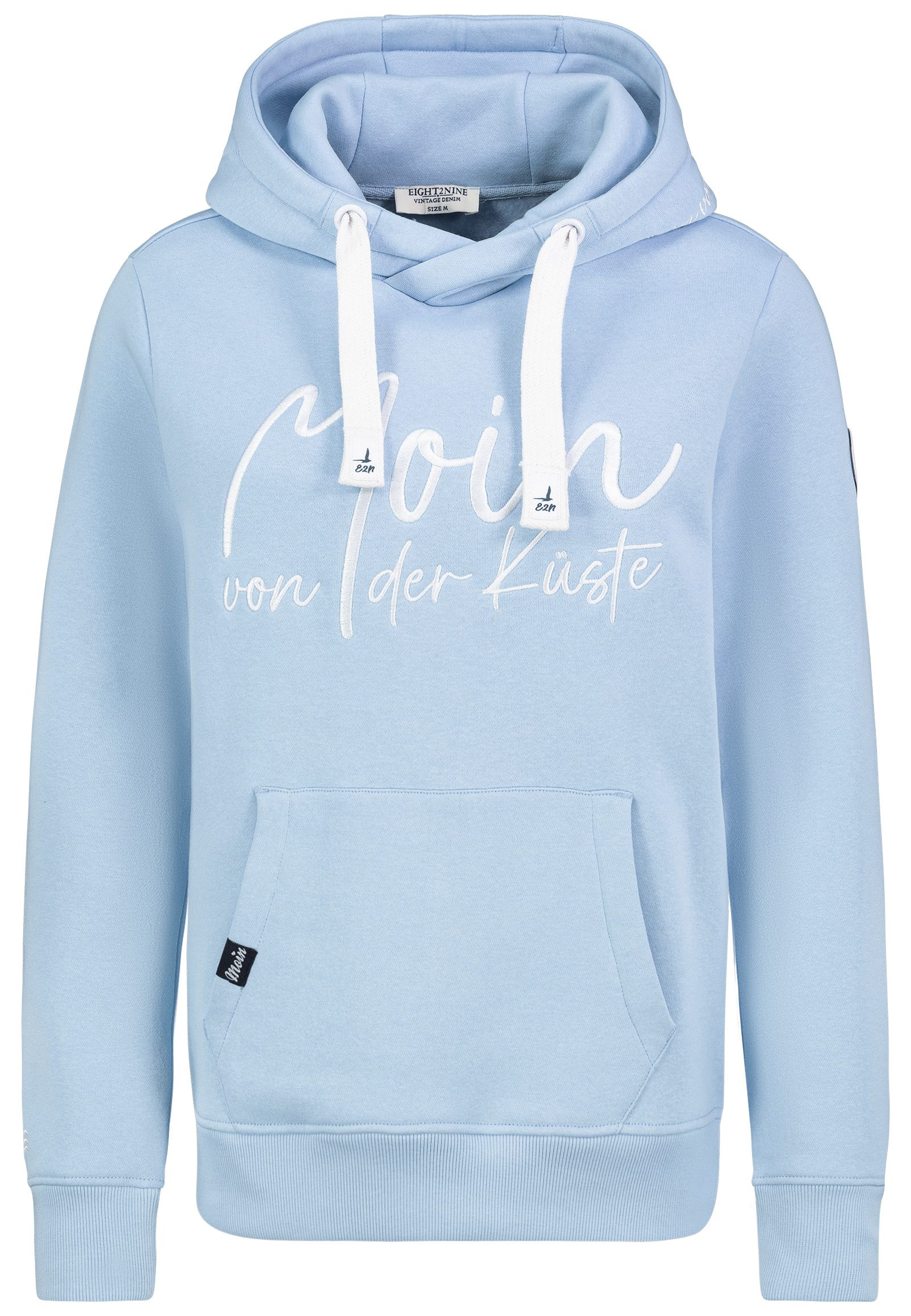 Eight2Nine Hoodie Stickerei Rippbündchen Verstellbare Kapuze Eingrifftaschen (1-tlg) D10606BA02733_Sweat