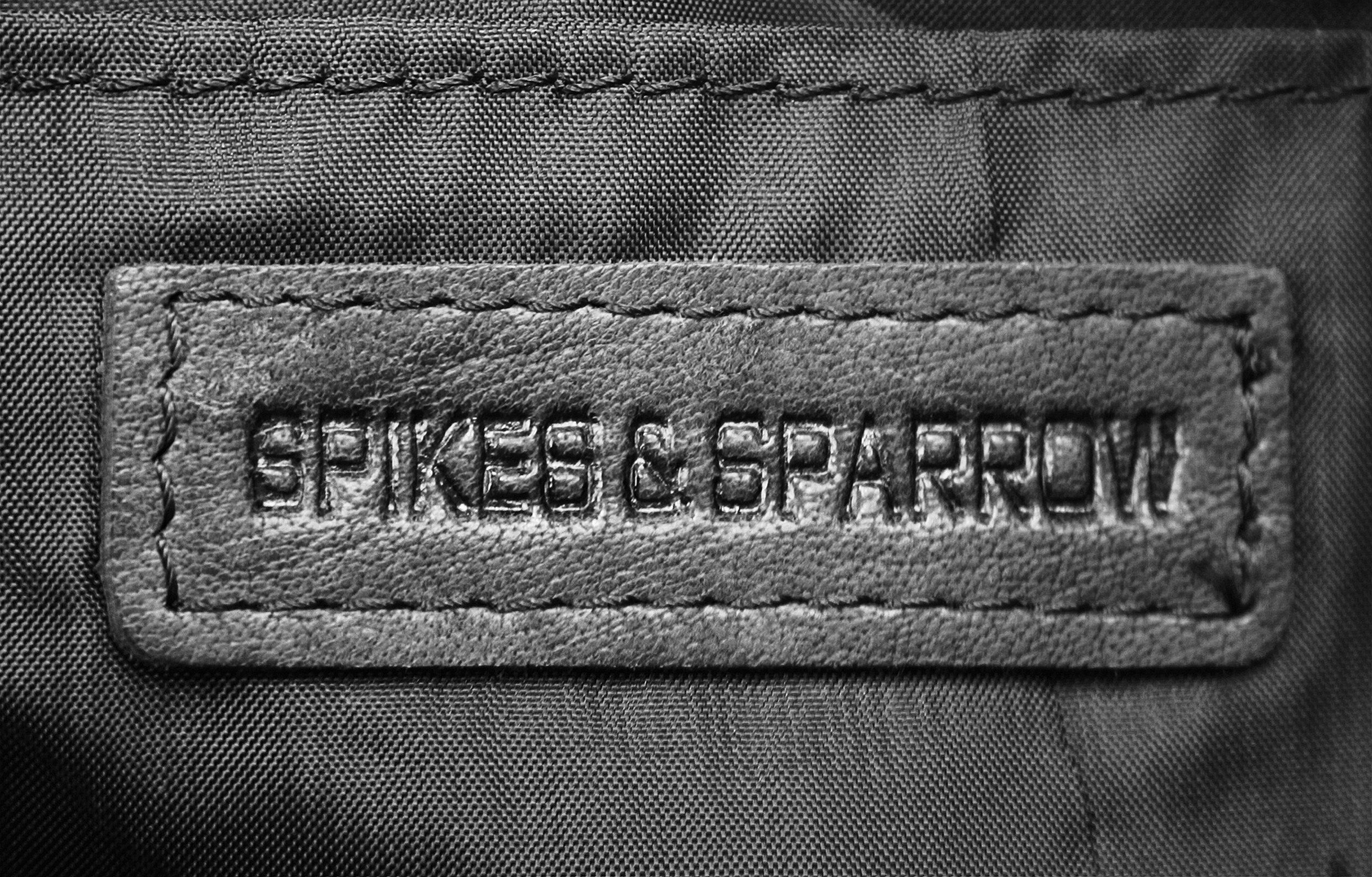schwarz Spikes Handgelenktasche, echt & Sparrow Leder