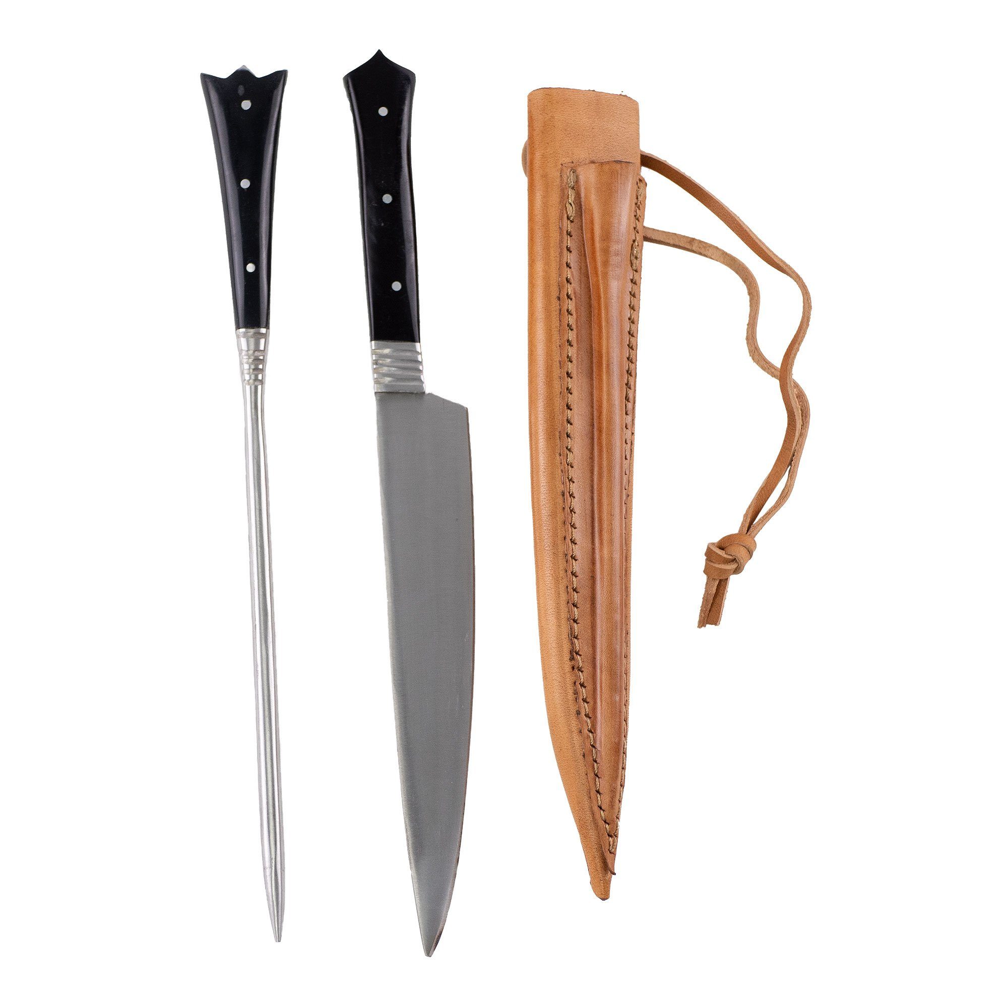 Besteck-Set Mittelalter-Besteck Set Typ 3 inkl. Doppellederscheide