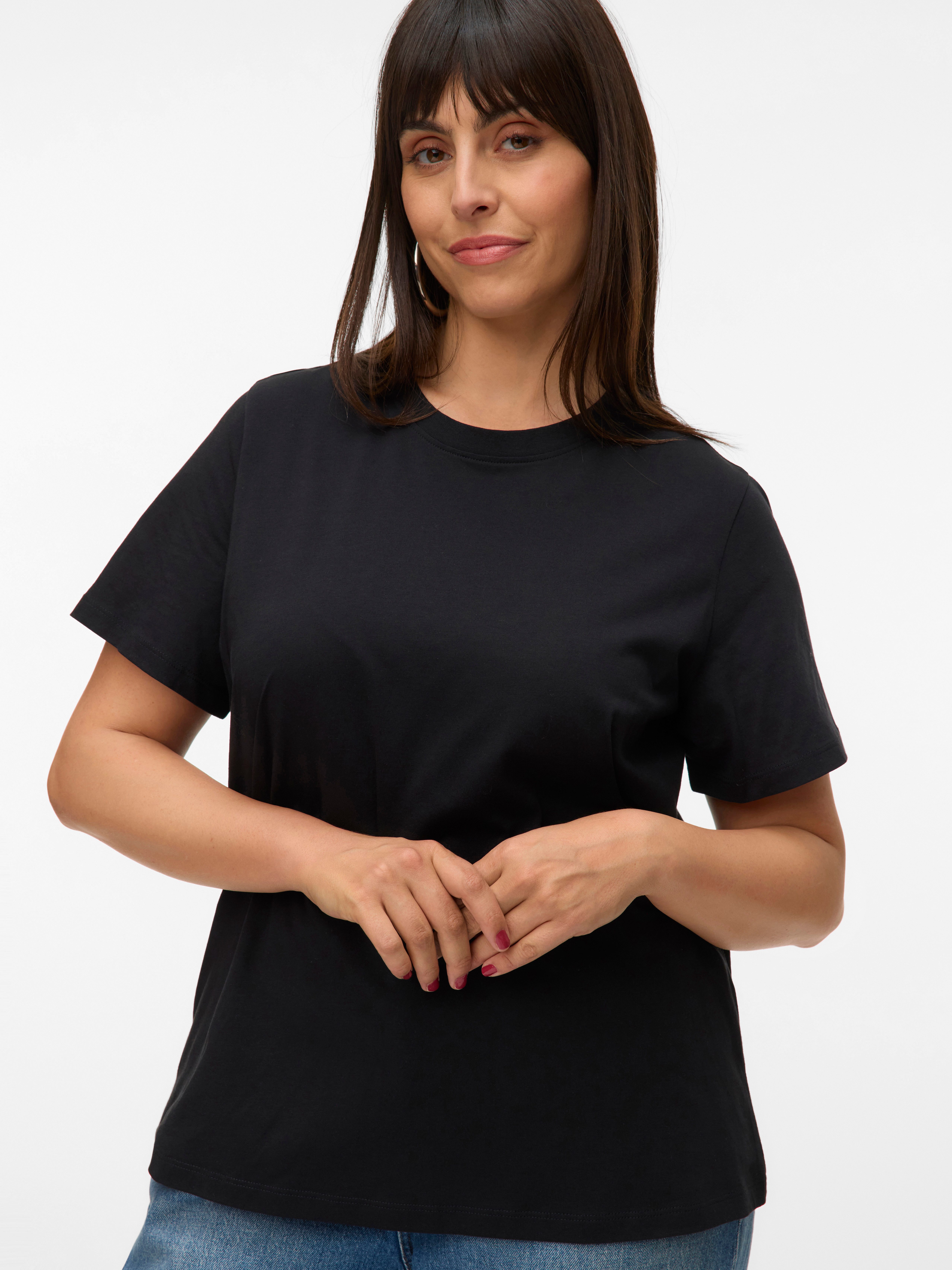 Vero Moda Curve Kurzarmshirt VMPAULINA SS T-SHIRT GA JRS NOOS CUR Baumwolle günstig online kaufen