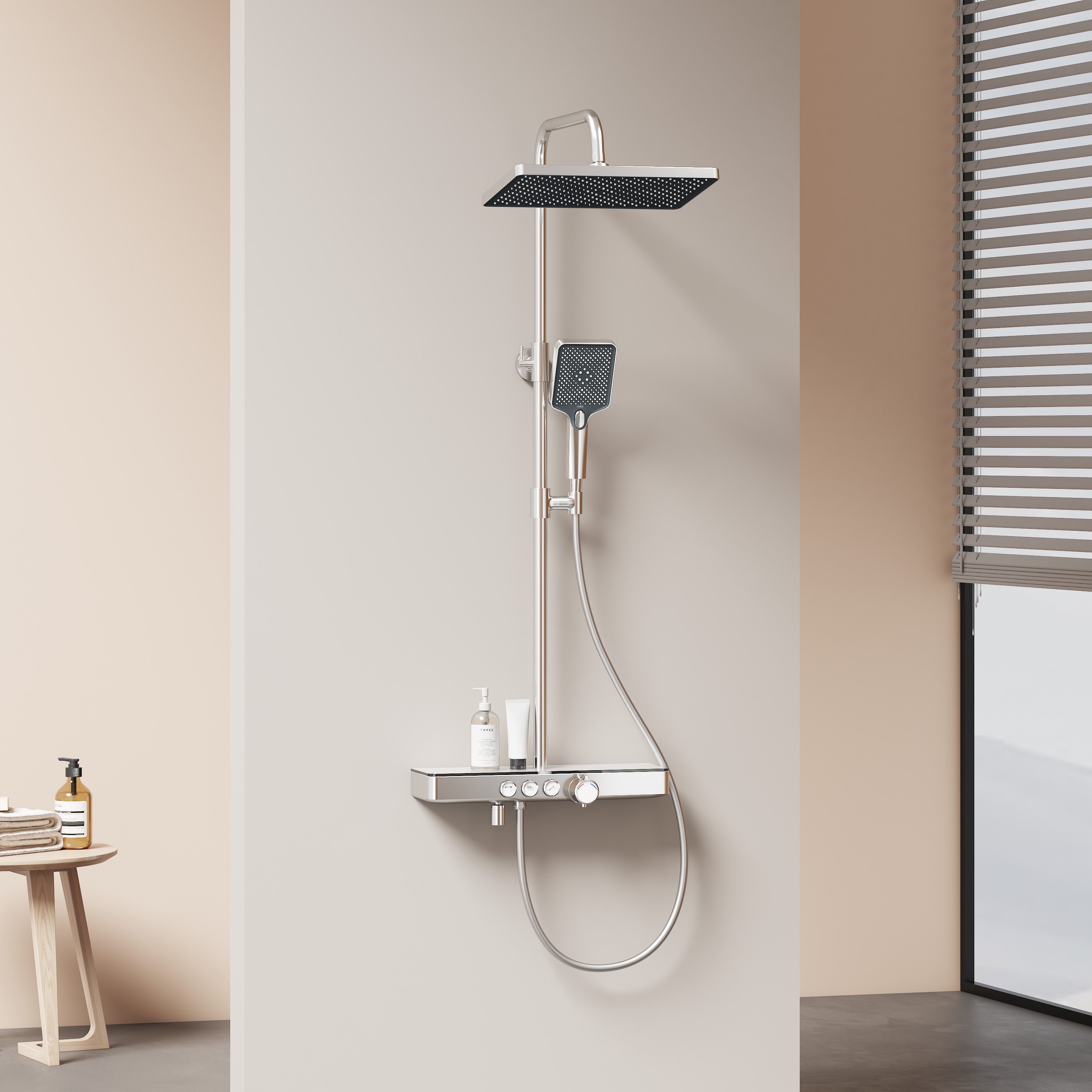 EMKE Duschsystem mit Thermostat Regendusche Komplettset mit Thermostat und günstig online kaufen