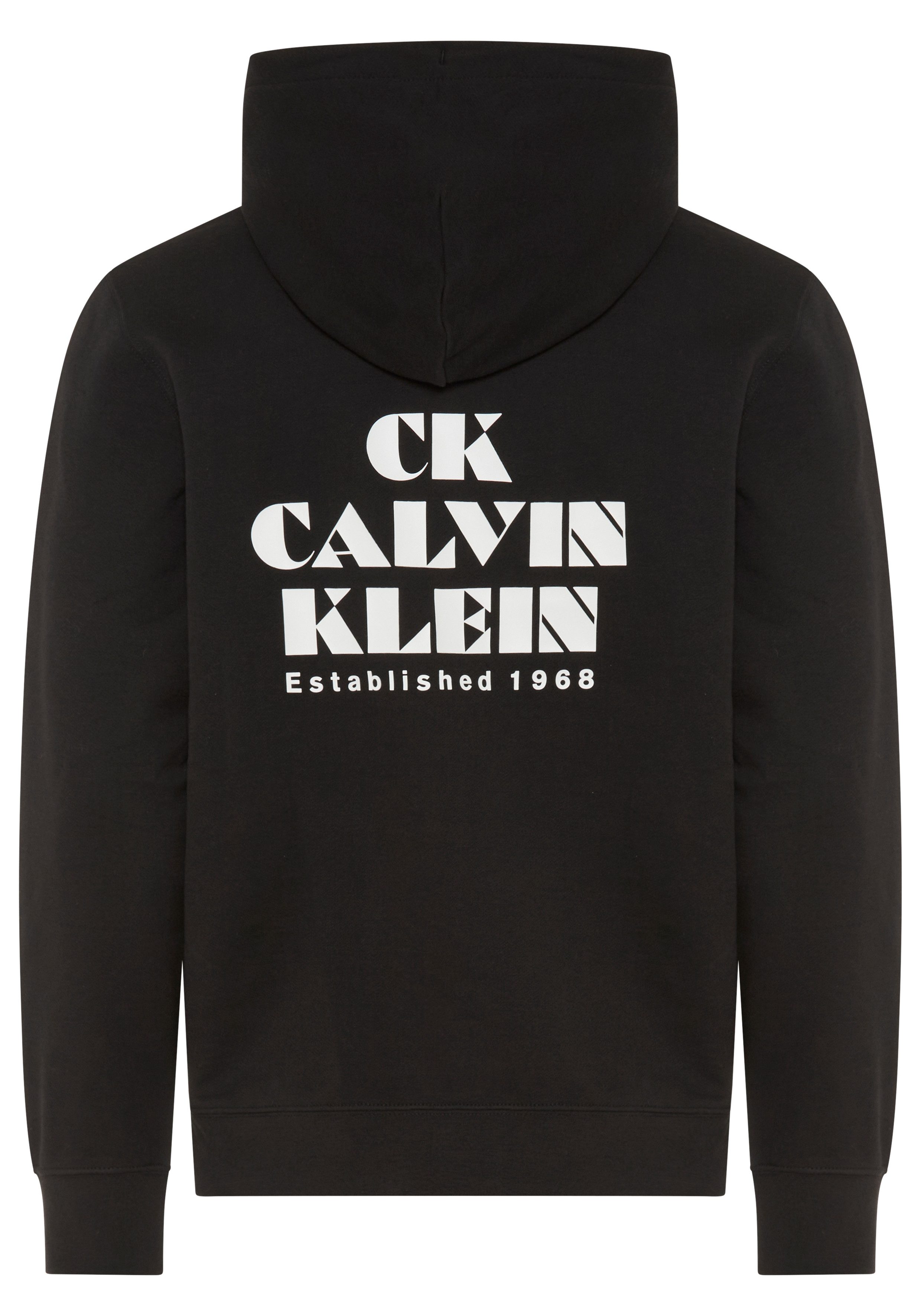 Calvin Klein Jeans Kapuzensweatshirt großer Rückendruck, Regular Fit, reine Baumwolle