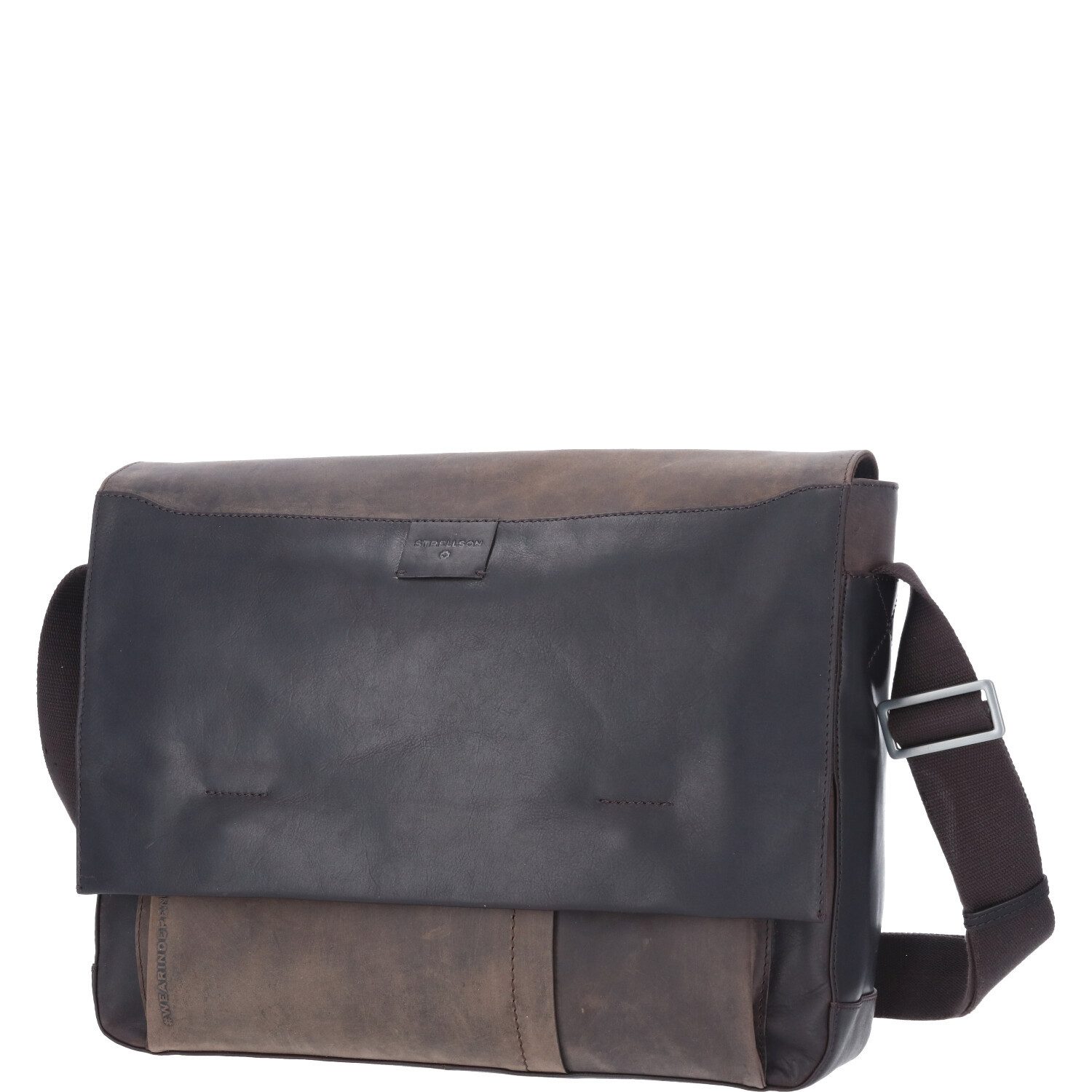 Strellson Umhängetasche Strellson Leder Messenger Brick Lane Jeremy darkbrown (1, 1-tlg., 1)