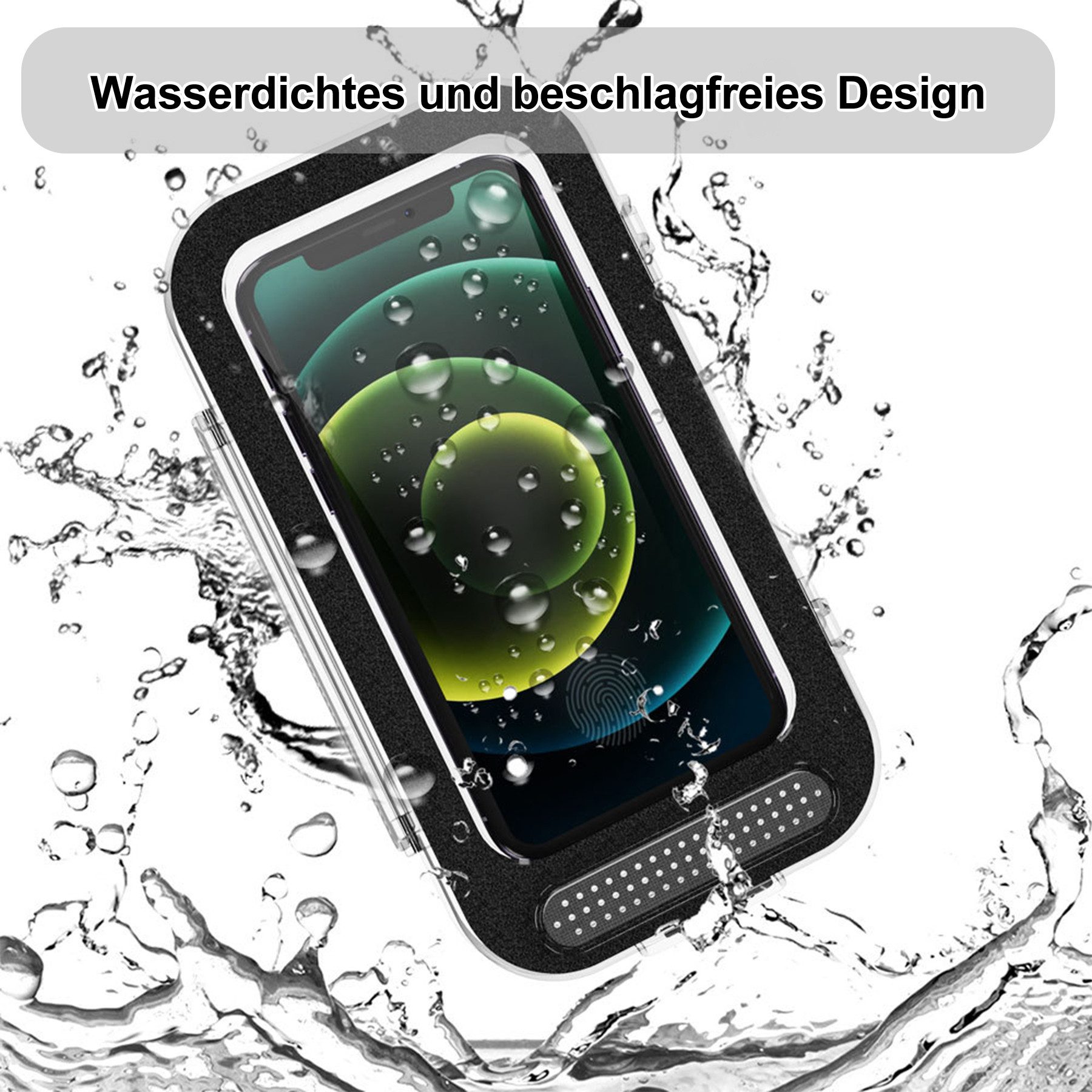 Mutig Handy-Halterung wasserdichte Motorrad Telefon Halterung Fahrrad Telefonhalterung, (bis 6.8 Zoll, 360° Drehbarer Handyhalter Universal-Lenkerinstallation, empfindlicher Touchscreen, Universal Fahrrad Handyhalterung, Für 4.7-6.8 Zoll, Smartphone,z. B. iPhone 16/15/14 Pro Max Plus)