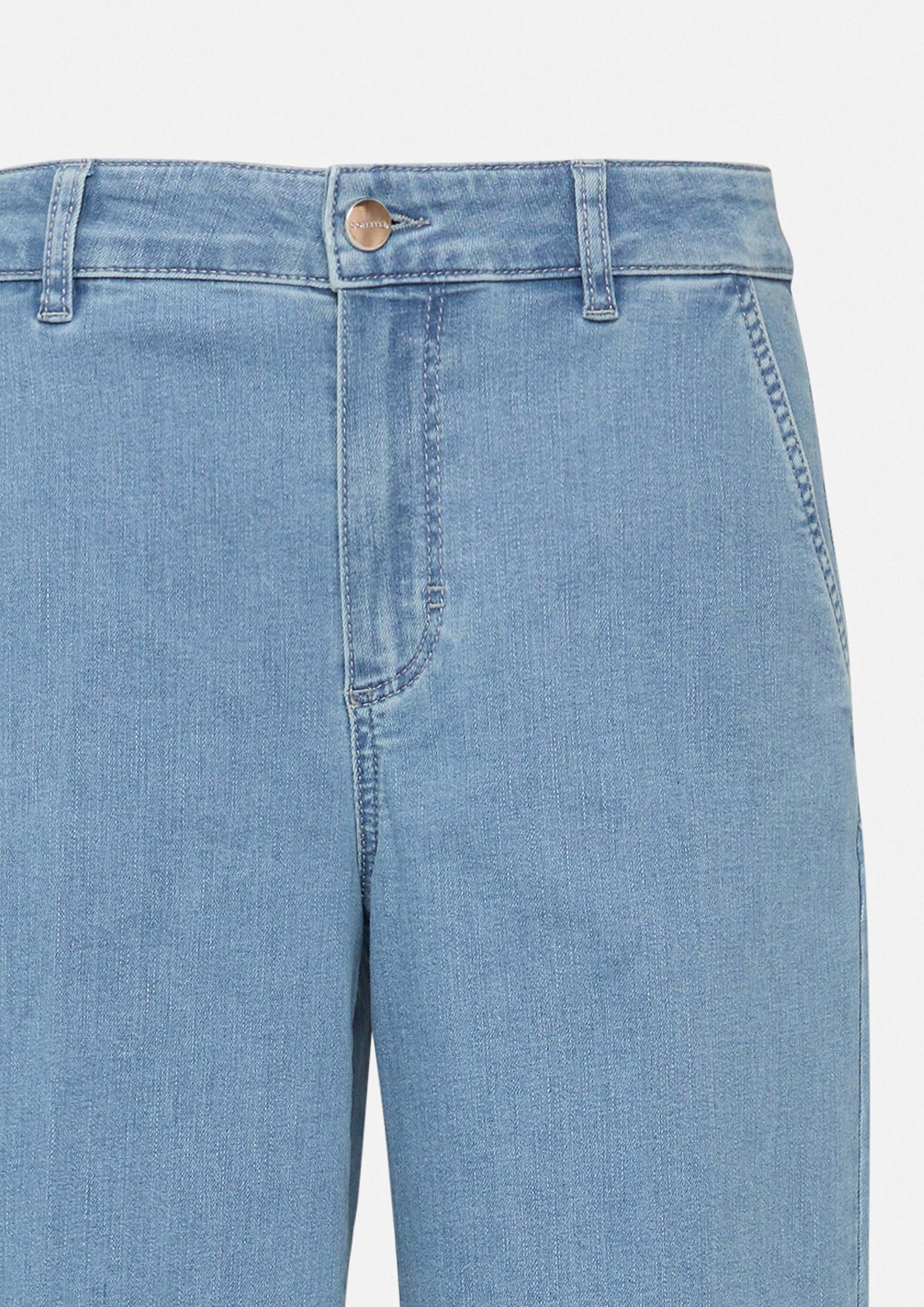 comma Weite Jeans Jeans-Hose Elastische Wide-Leg-Jeans im Loose Fit