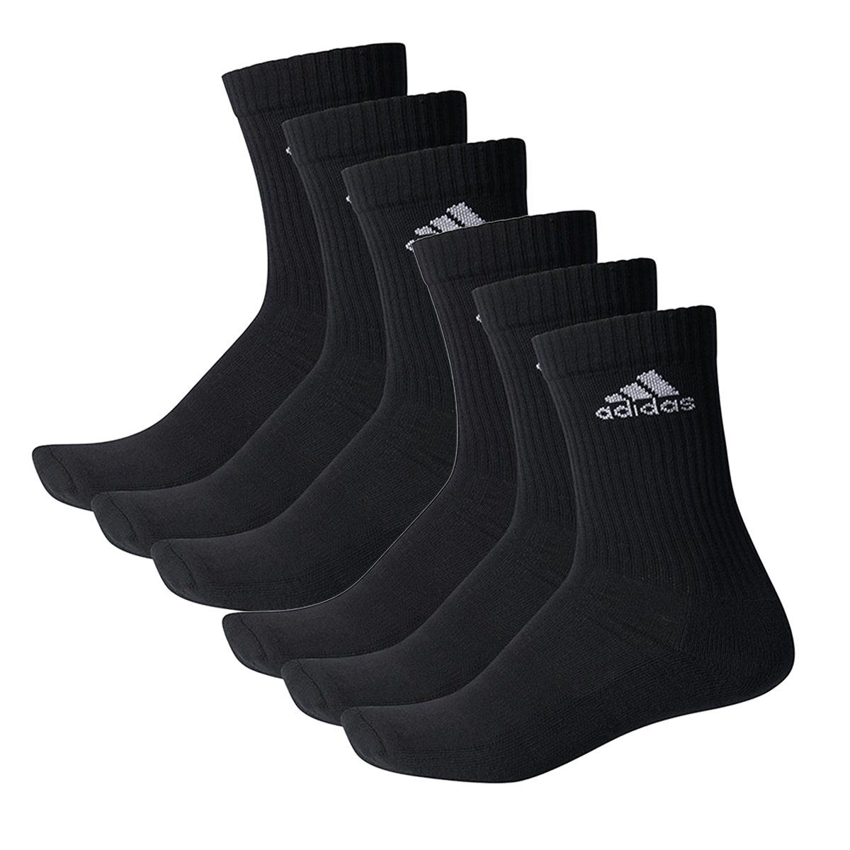 Performance Black 6P CREW (6-Paar) adidas 3S Socken CUSHIONED