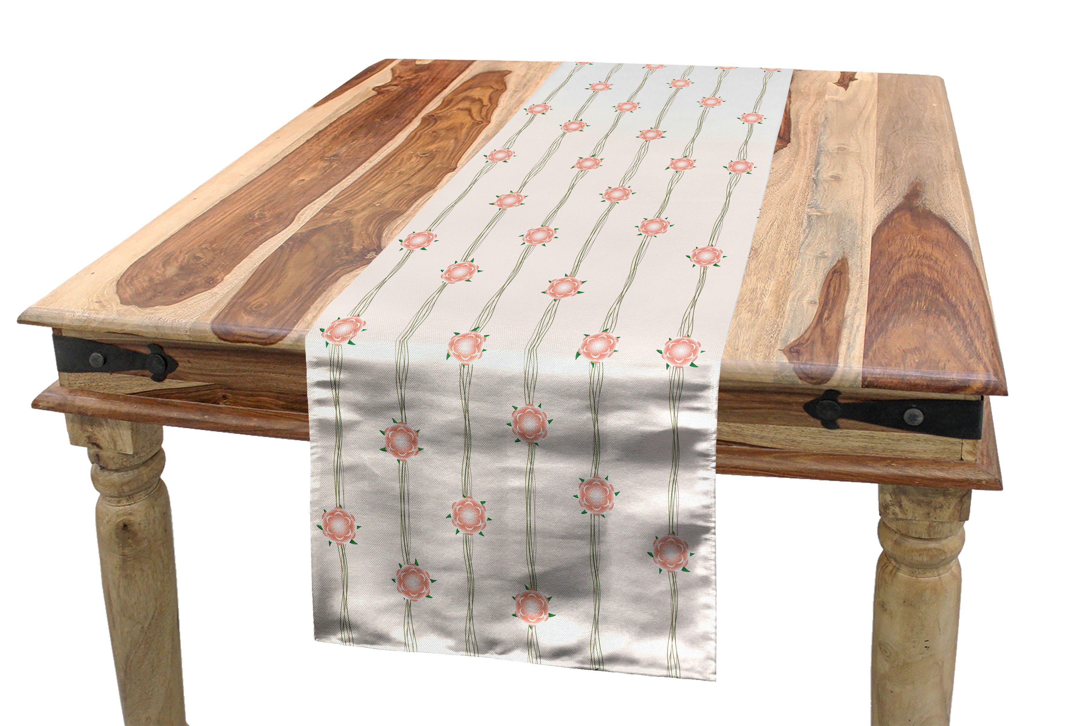 Abakuhaus Tischläufer Esszimmer Küche Rechteckiger Dekorativer Tischläufer, Rebe Leafless Branchen Blume