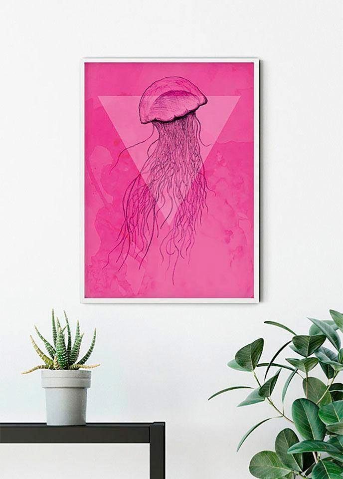 Komar Poster Jellyfish Pink, Tiere (1 St), Kinderzimmer, Schlafzimmer,  Wohnzimmer