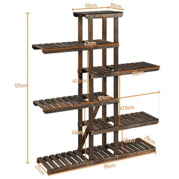 Yaheetech Blumenständer, Blumenleiter Holz Pflanzentreppe