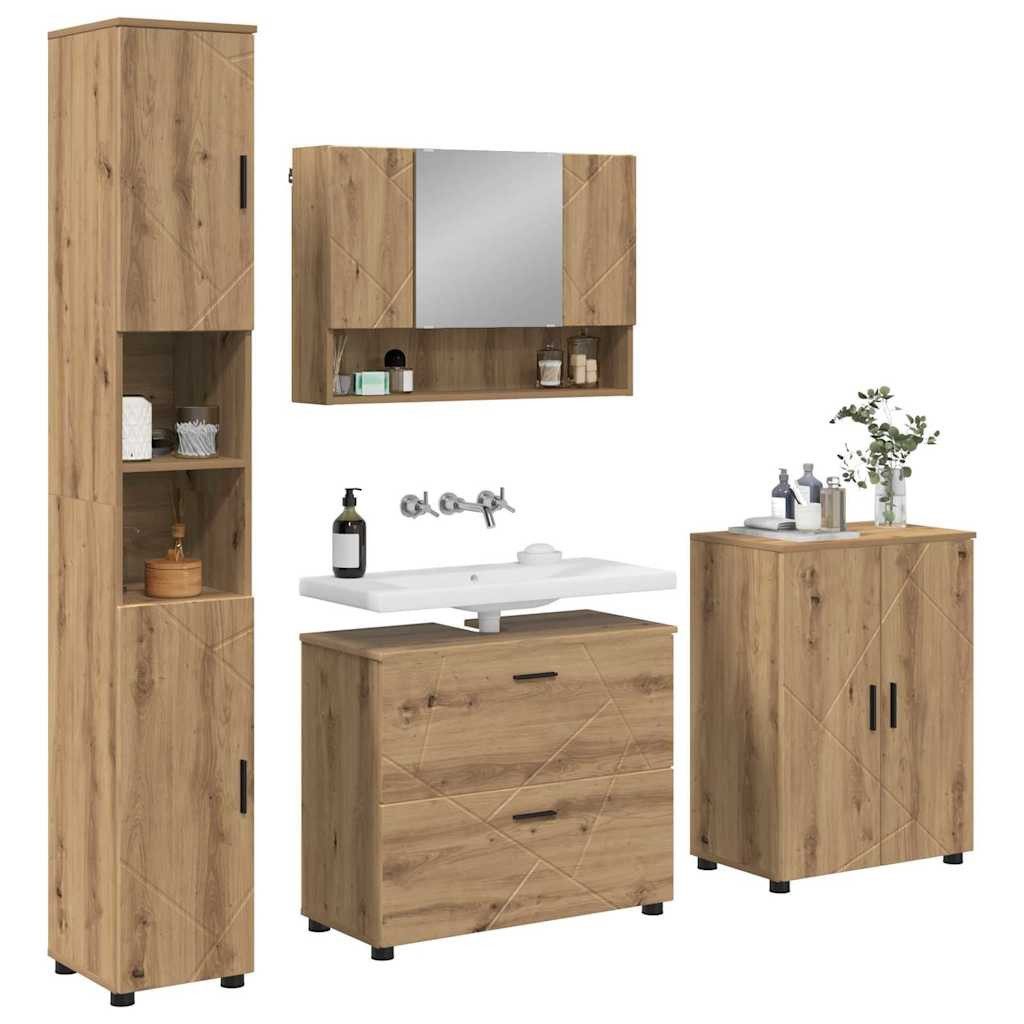 vidaXL Badezimmer-Set Badezimmermöbel Set mit Regal günstig online kaufen
