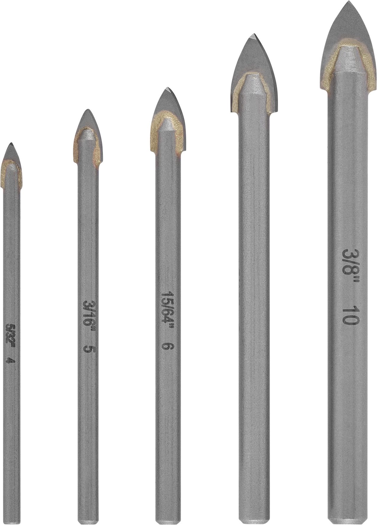 kwb Bohrer- und Bit-Set kwb Hartmetall-Glasbohrer Set, 5-tlg. (Hartmetallplatte, Zentrierspitz, Hartmetall-Glasbohrer Set, 5-tlg. (Hartmetallplatte, Zentrierspitze)