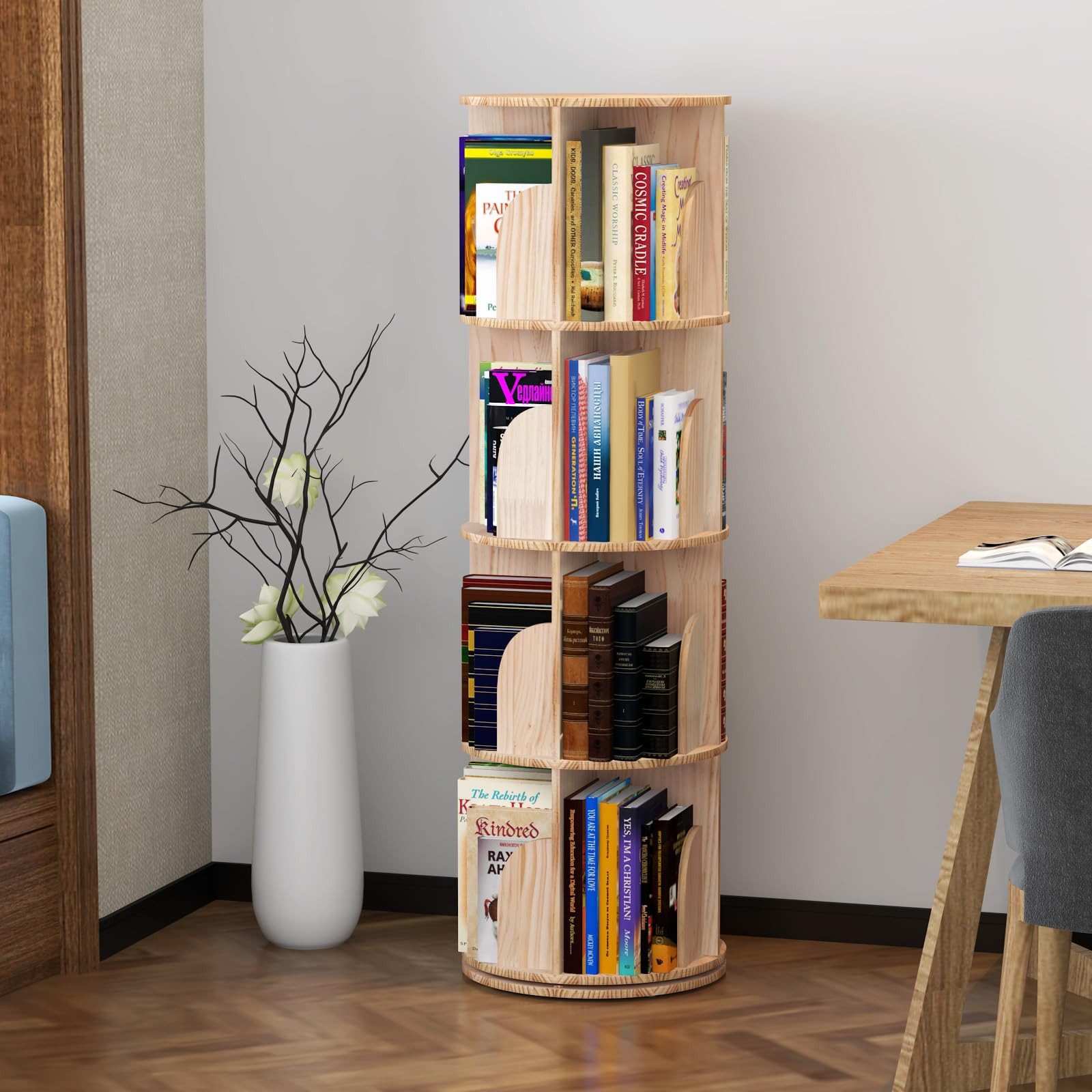 GarveeMore Bücherregal 360 Grad drehendes Bücherregal günstig online kaufen