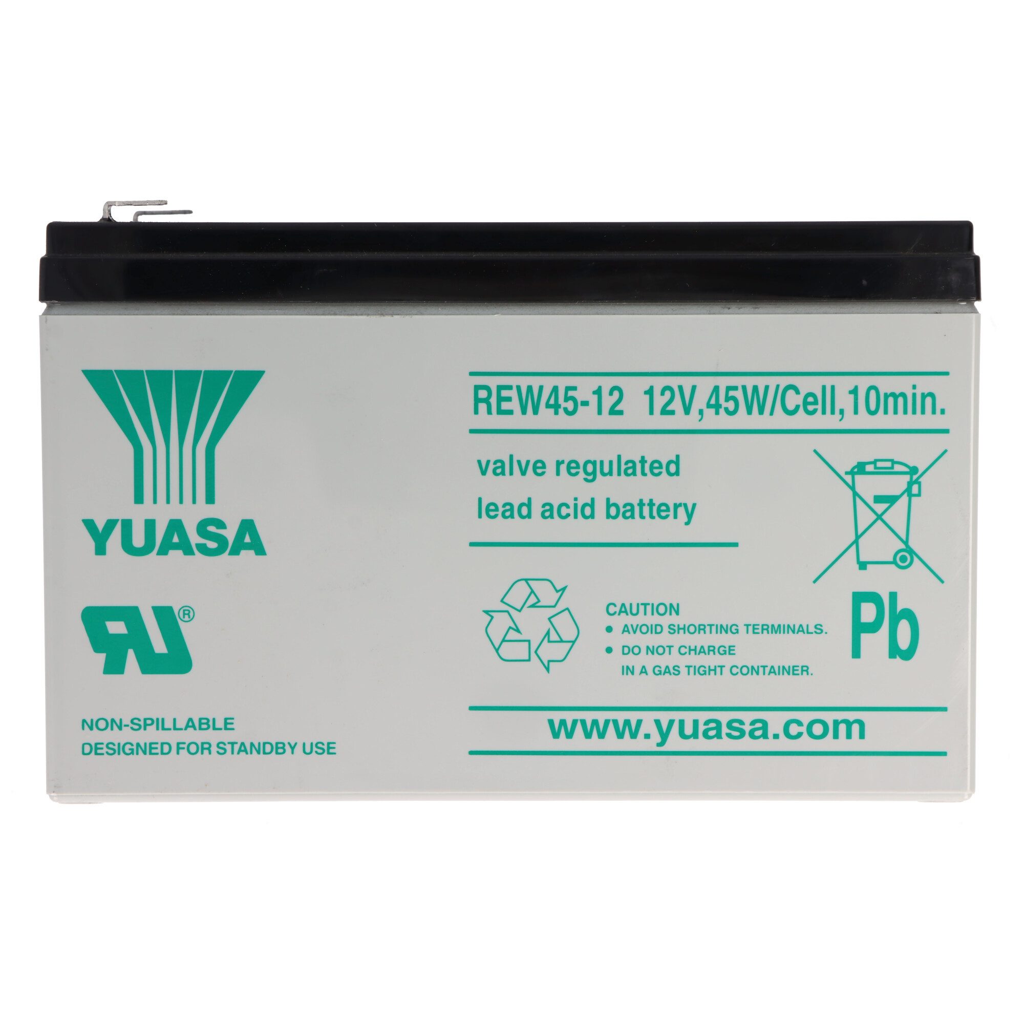 Yuasa Yuasa REW45-12 Akku Blei Hochstrom 12V mit 8Ah, Faston 6,3mm Steckkon Akku 8000 mAh (12,0 V)