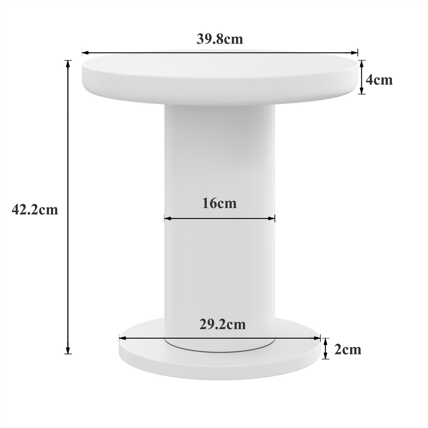 autolock Couchtisch Rundes Couchtisch-Set,lackierte MDF-Platte und PVC-Beine,Sofatisch, Couchtisch-Set in Kombination im cremefarbenen Stil, Beistelltisch